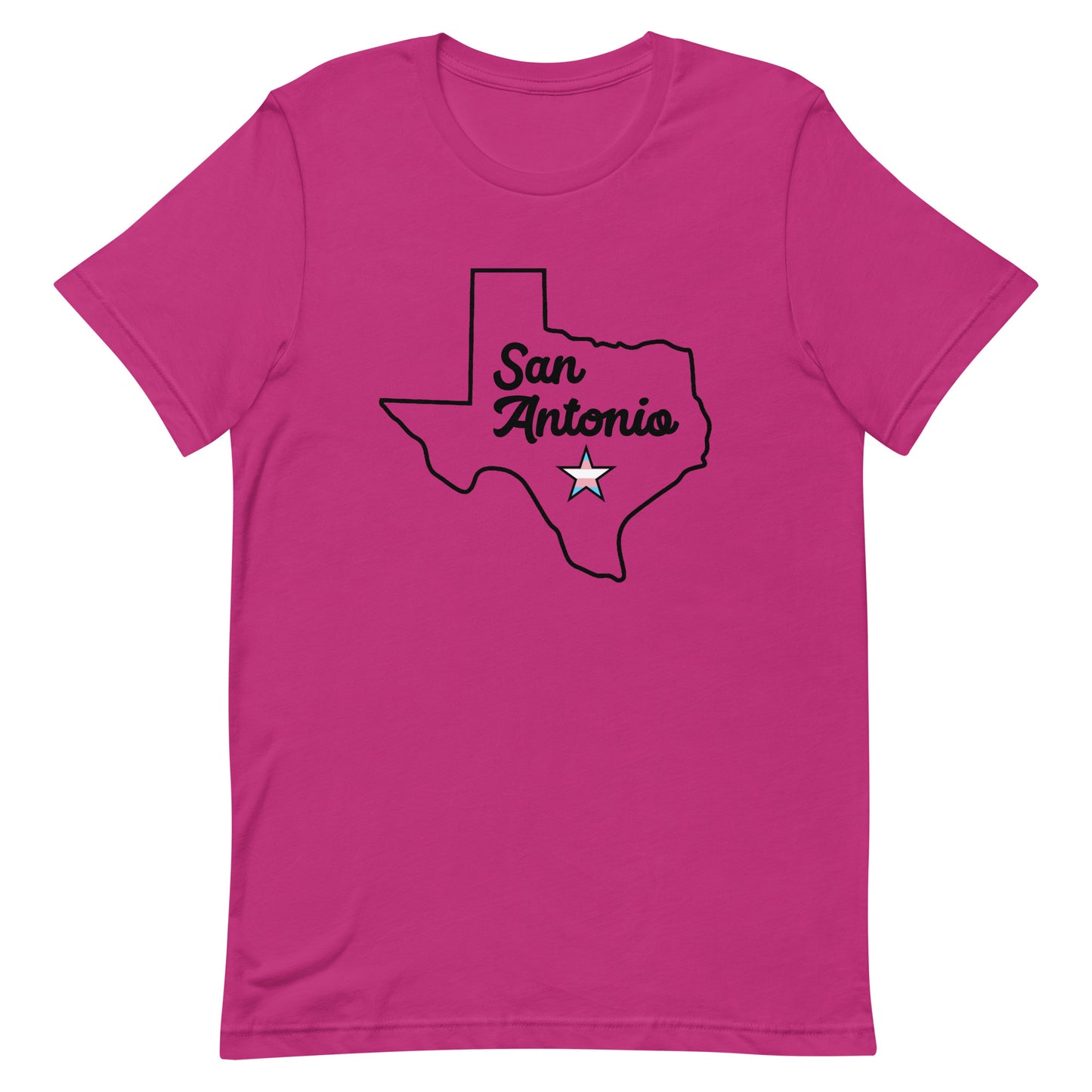 San Antonio Texas Transgender Star Tshirt Berry Transgender unisex-staple-t-shirt-berry-front-63b61c2284e19