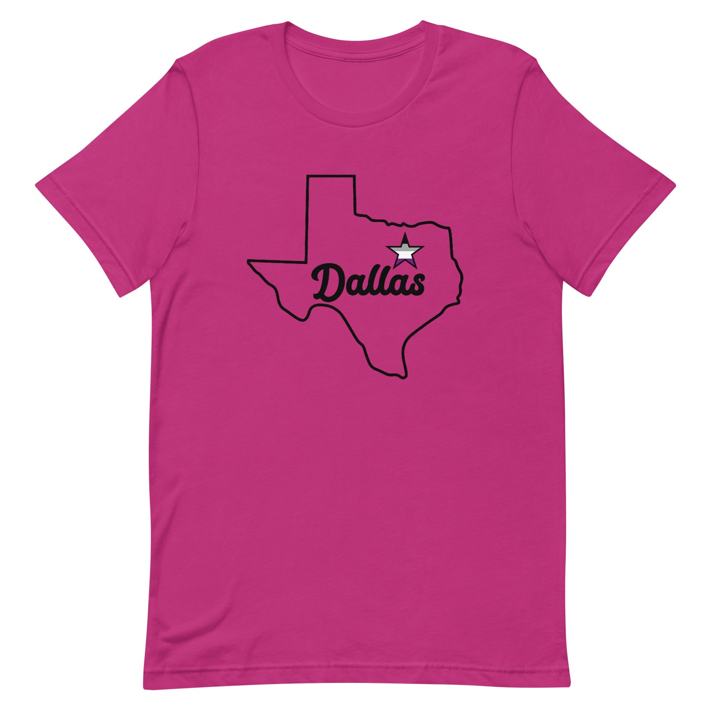 Dallas Texas Asexual Star Tee Berry Asexual unisex-staple-t-shirt-berry-front-63b628365f3d9