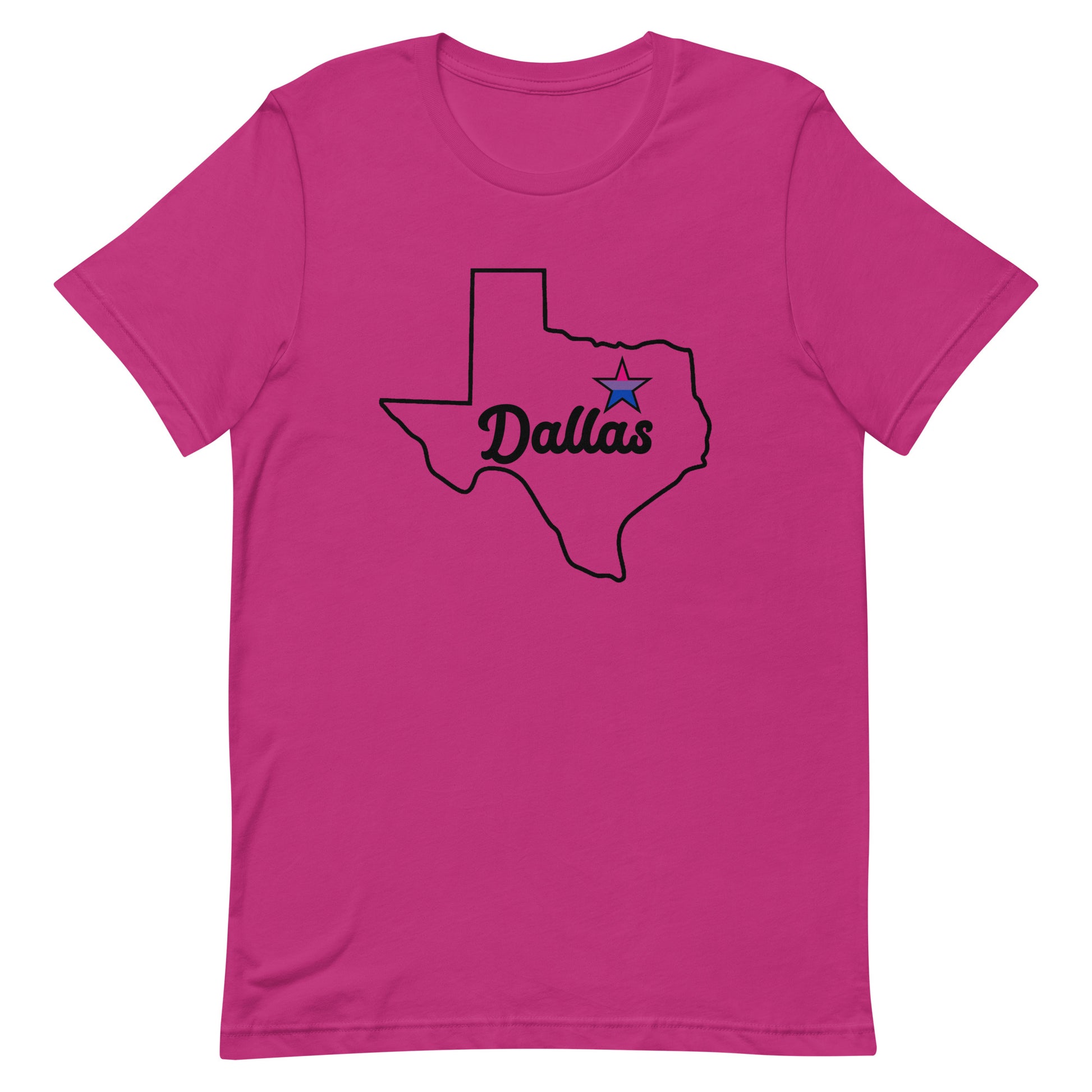 Dallas Texas Bisexual Star Tee Berry Bisexual unisex-staple-t-shirt-berry-front-63b628910548a