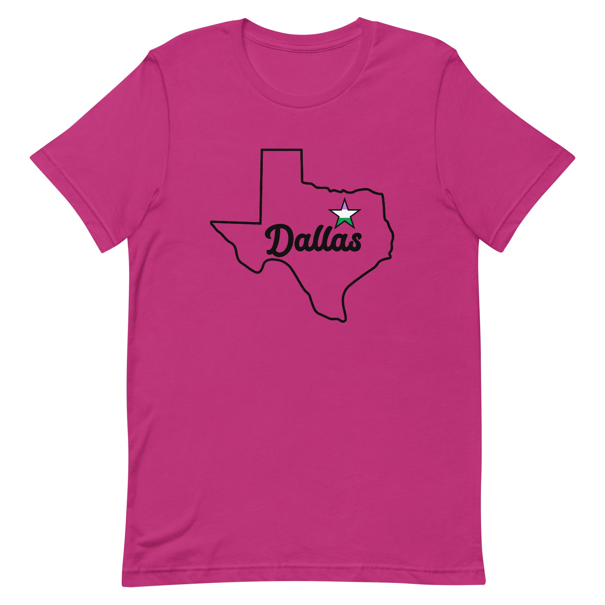 Dallas Texas Genderqueer Star Tee Berry Genderqueer unisex-staple-t-shirt-berry-front-63b62933ca3c9