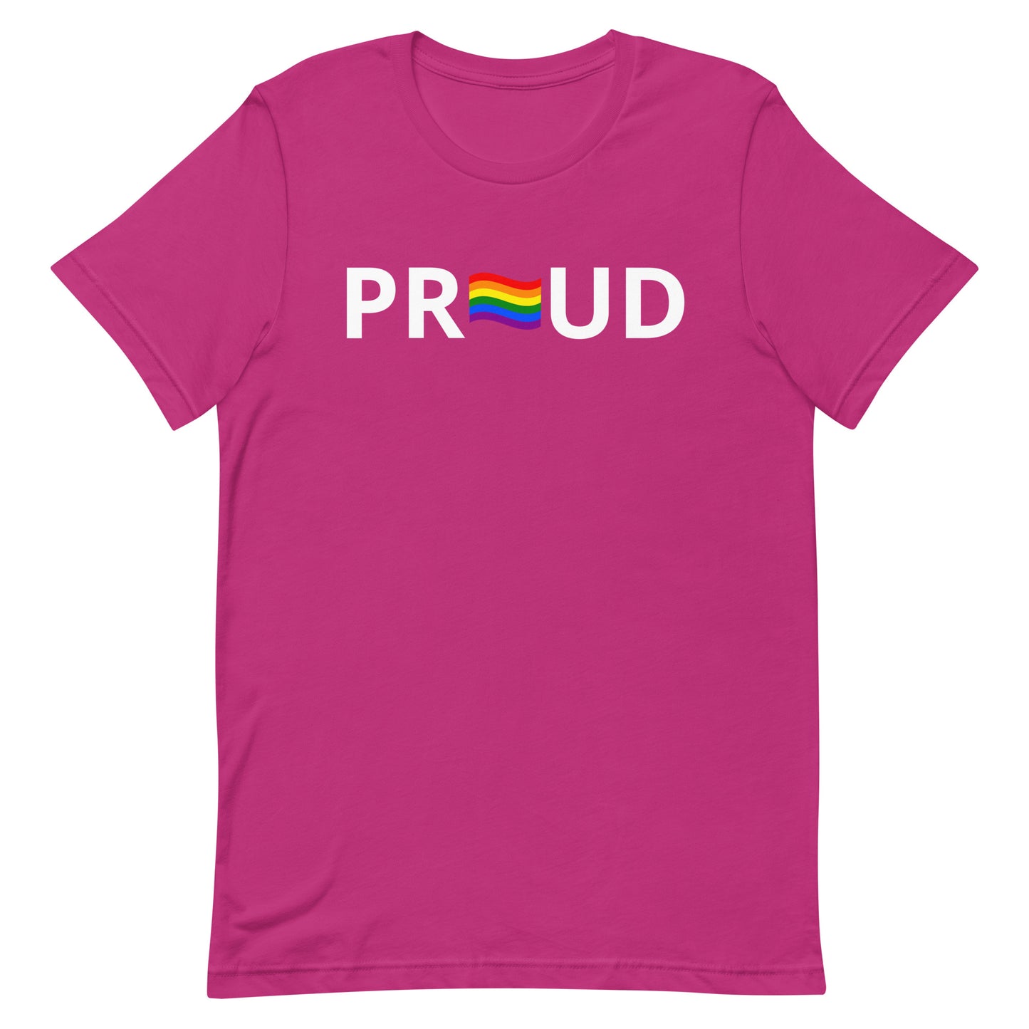 LGBTQ Pride T-Shirt - "Proud" Berry Pride unisex-staple-t-shirt-berry-front-63b76e312fe88