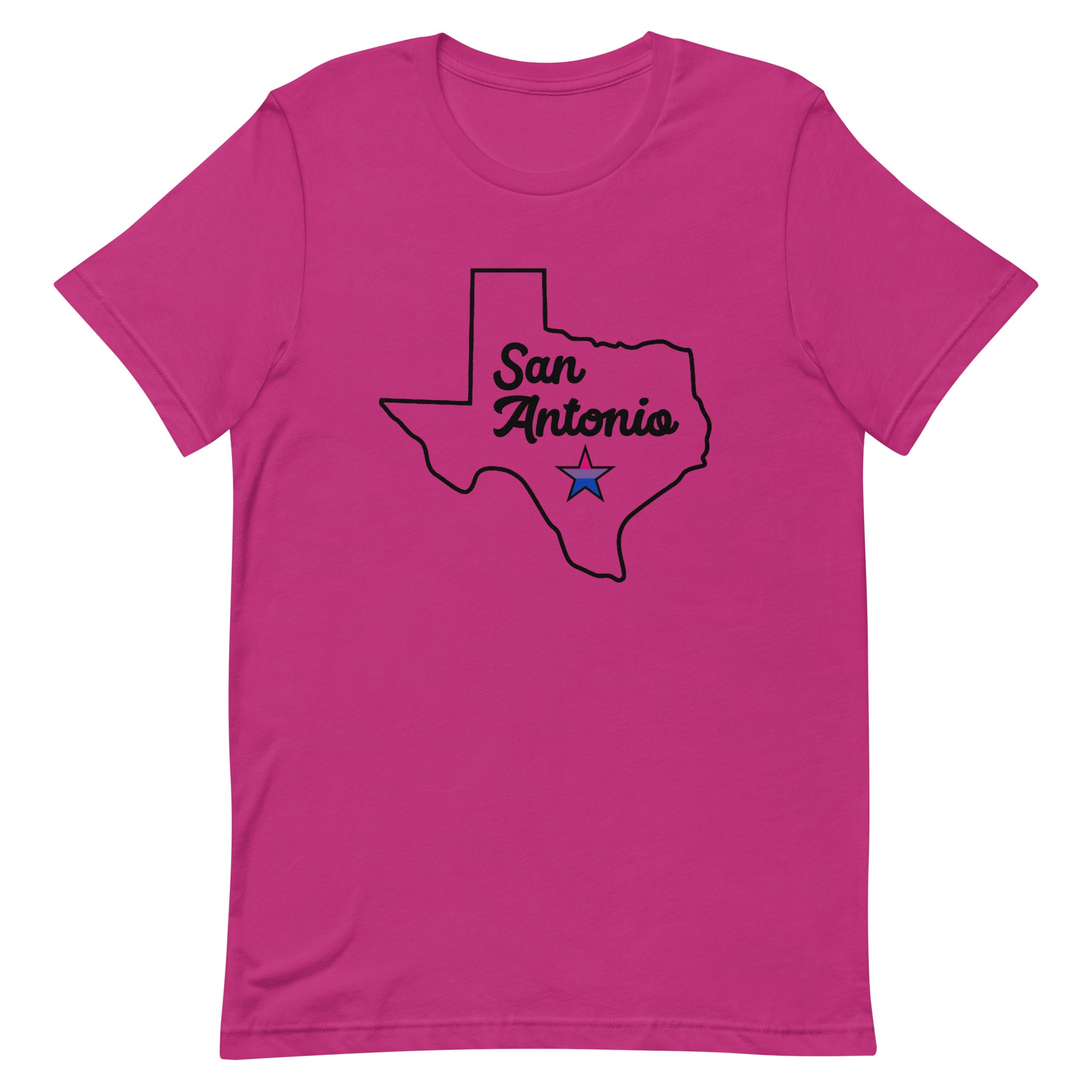 San Antonio Texas Bisexual Star Tee Berry Bisexual unisex-staple-t-shirt-berry-front-63b77ecae0ca0