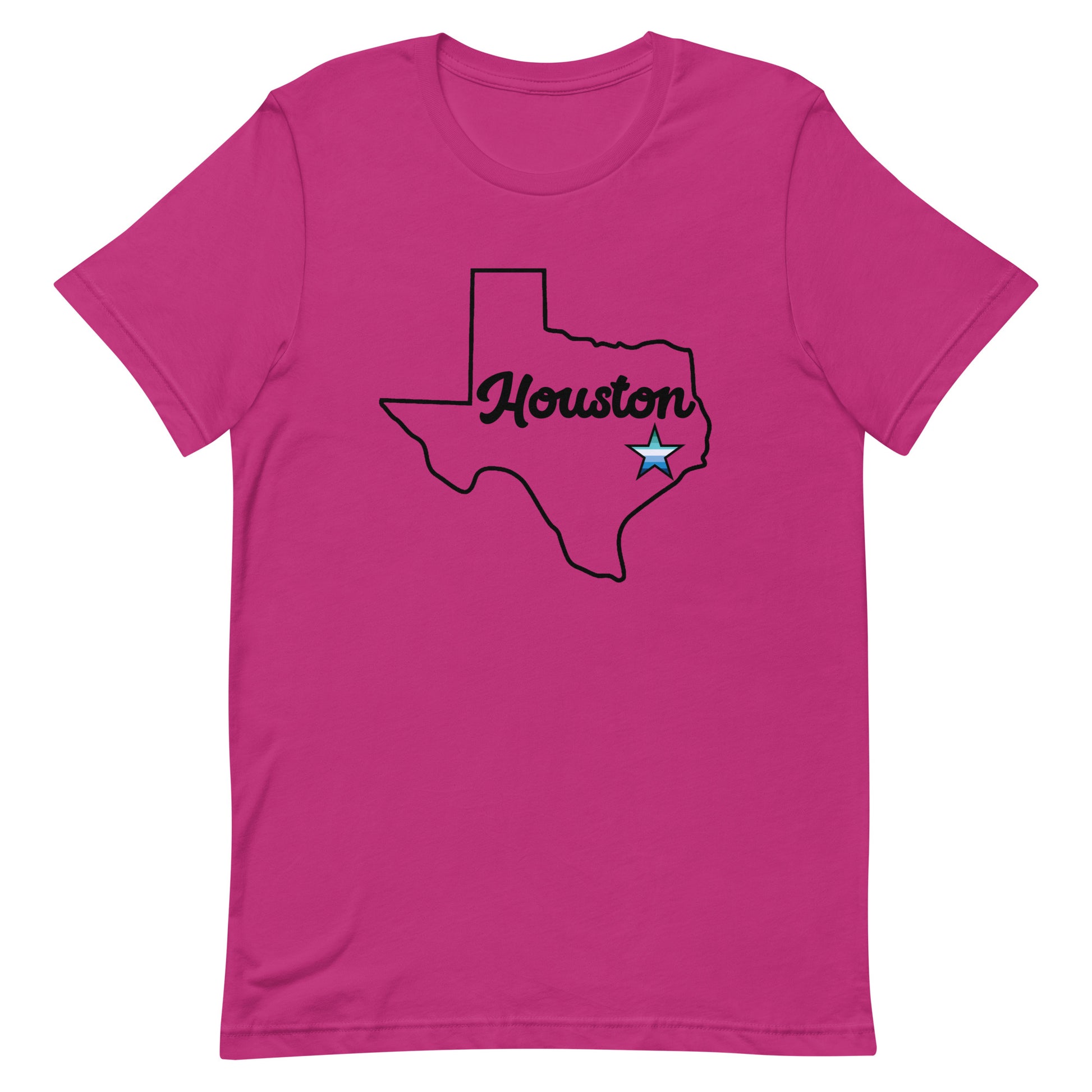 Houston Texas Gay Star Tee Berry Gay unisex-staple-t-shirt-berry-front-63b9e527e8614