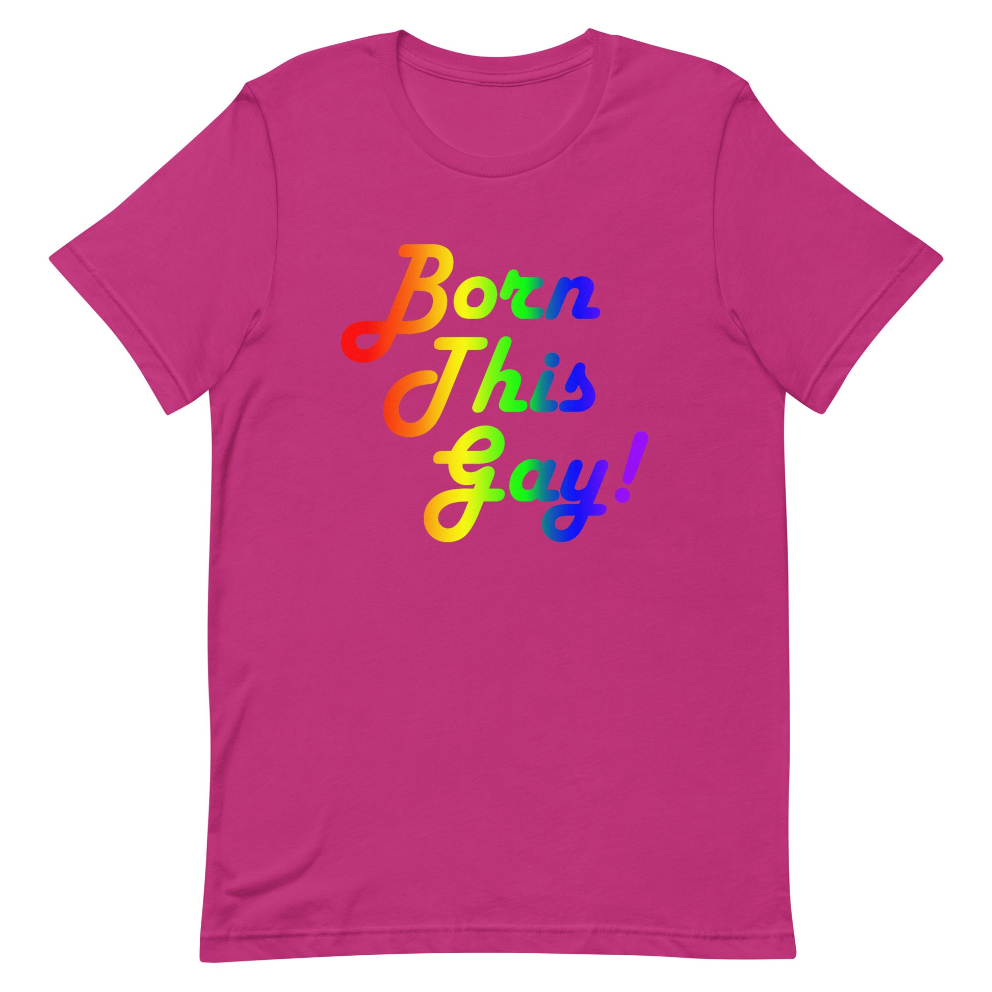 LGBTQ Pride T-Shirt - Born This Gay Berry unisex-staple-t-shirt-berry-front-63eaeb879f84f