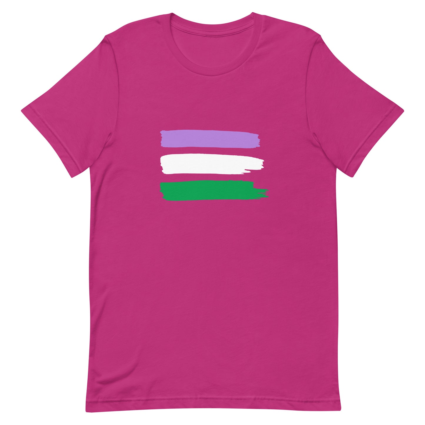 Genderqueer Pride Shirt - Paint Stripe Berry Genderqueer unisex-staple-t-shirt-berry-front-63ec39a067e63