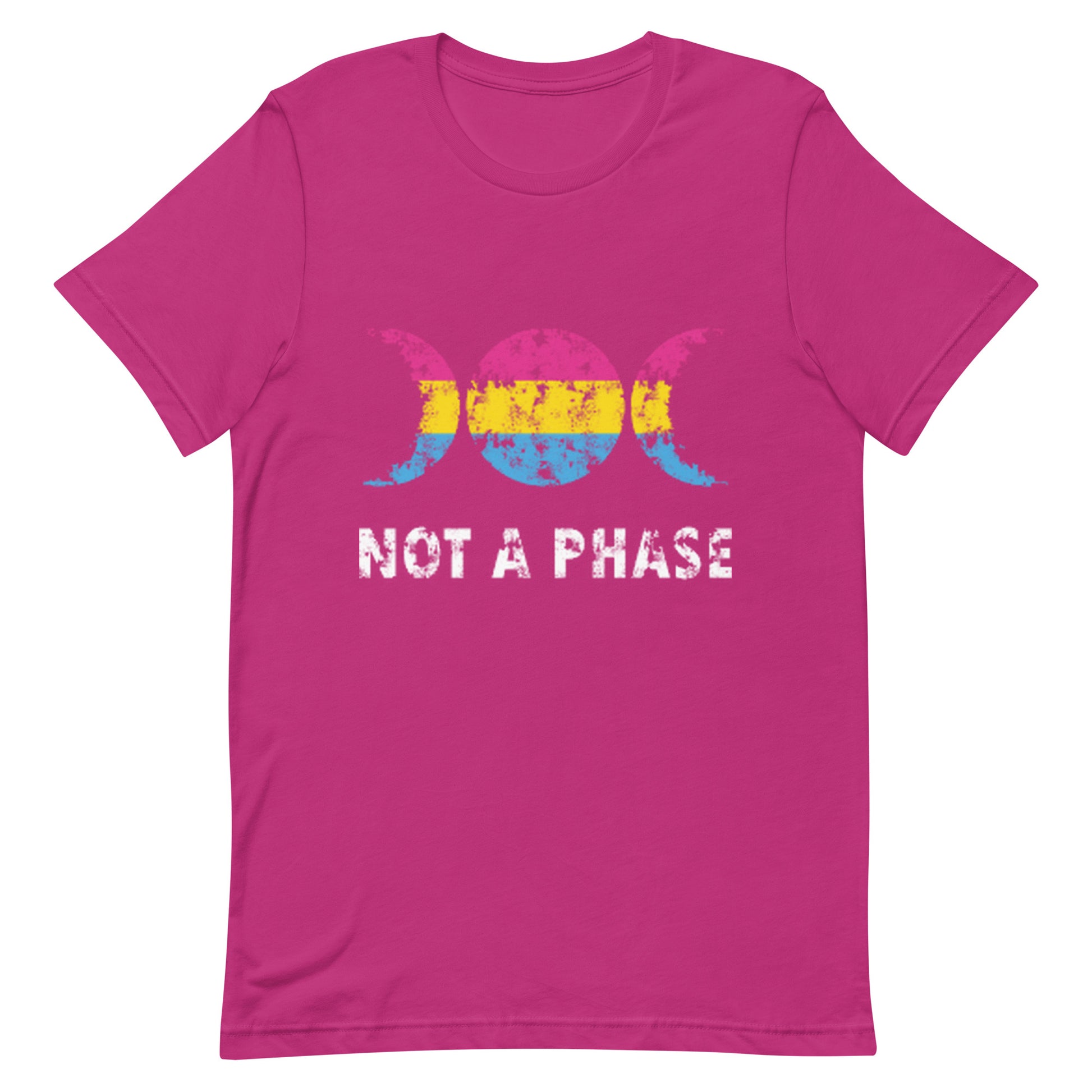 Pansexual Pan Pride T-Shirt - Not A Phase Berry Pansexual unisex-staple-t-shirt-berry-front-63fa81e644556