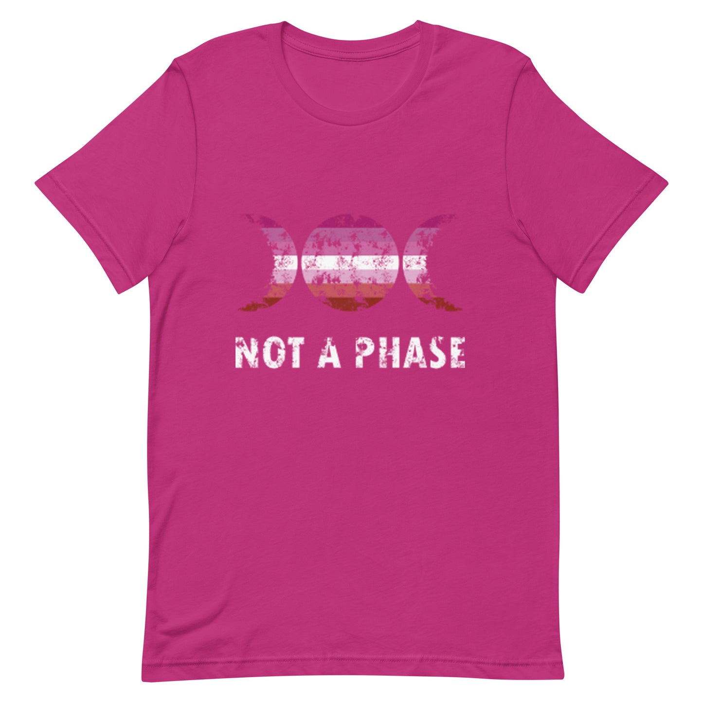 Lesbian Pride T-Shirt - Not A Phase Berry Lesbian unisex-staple-t-shirt-berry-front-63fa835f99f2f