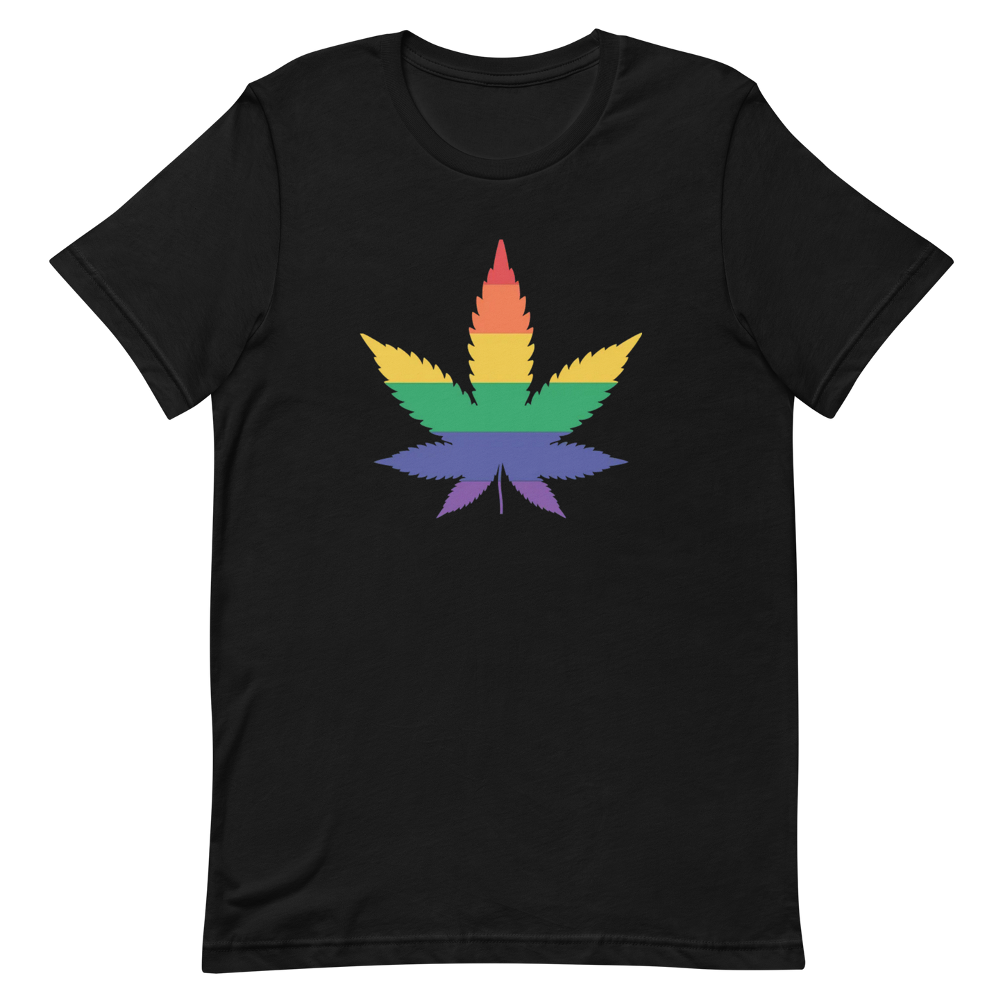 LGBTQ Pride T-Shirt - Weed Black Pride unisex-staple-t-shirt-black-front-635de50c87822