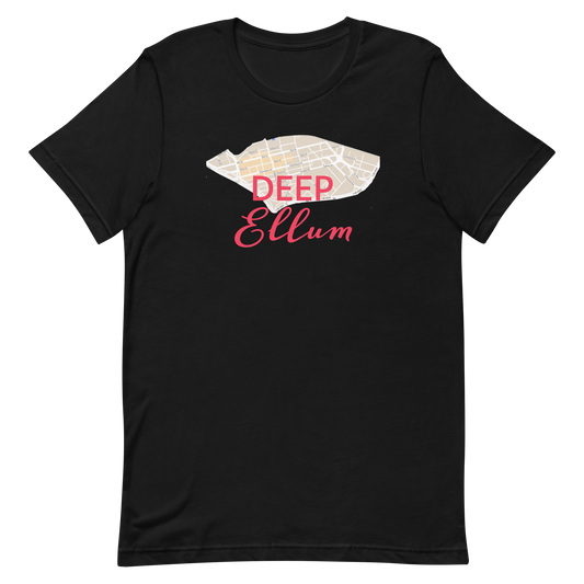 Deep Ellum Street Map Tee Black Texas unisex-staple-t-shirt-black-front-63602b73181ef