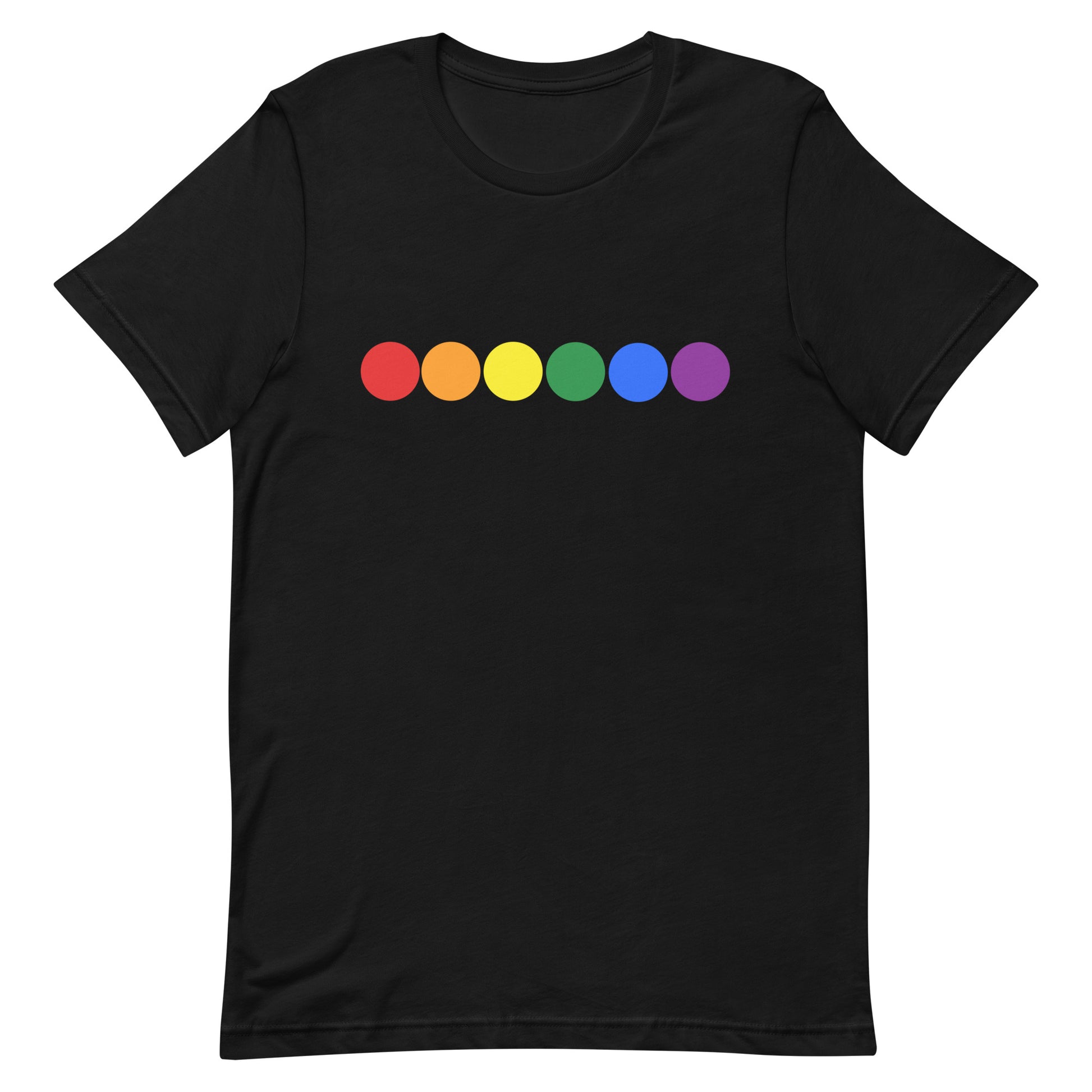 LGBTQ Pride T-Shirt - Rainbow Circles Black Pride unisex-staple-t-shirt-black-front-638ec042786b6