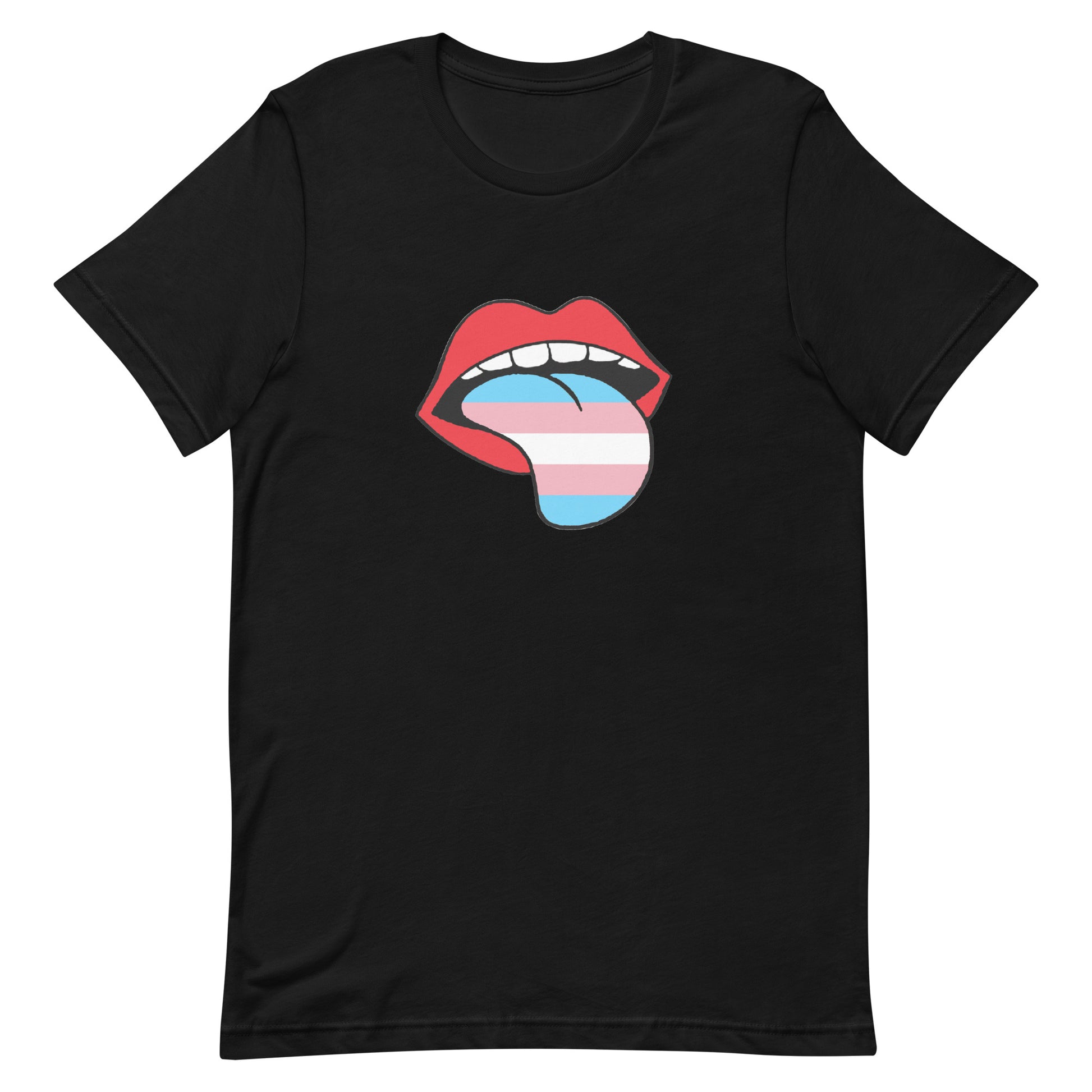 Transgender Trans Pride T-Shirt - Tongue Black Transgender unisex-staple-t-shirt-black-front-63b4b9592e7c2