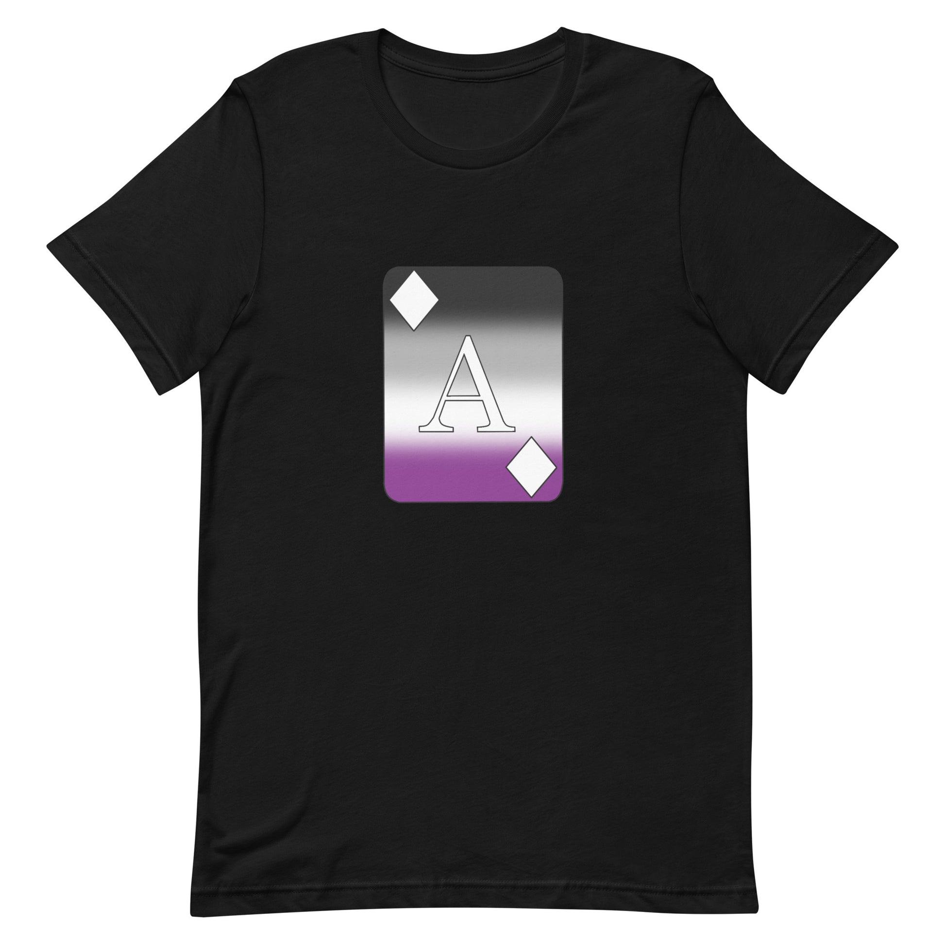 Asexual Ace Pride Shirt Ace Card Black Asexual unisex-staple-t-shirt-black-front-63b4d2298ec89