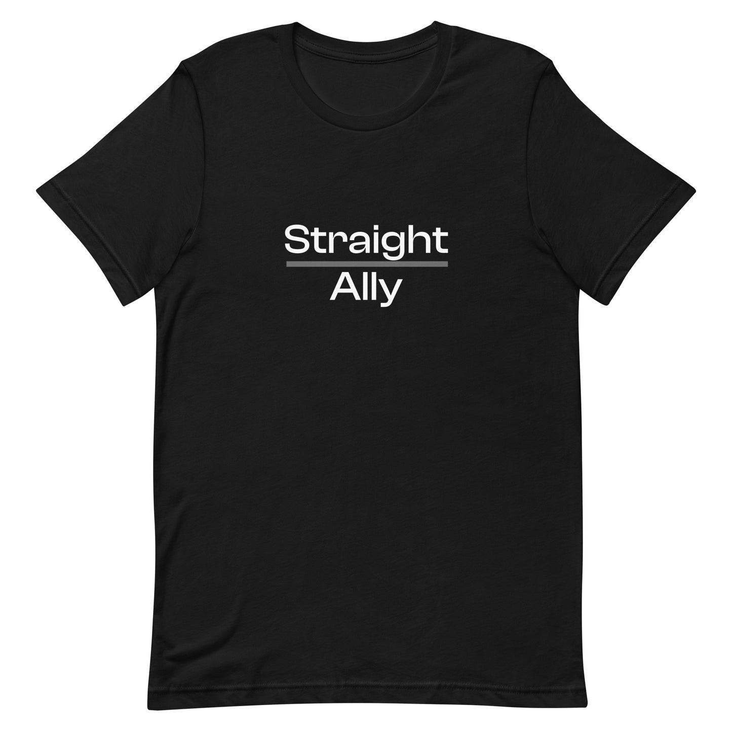 Straight Ally Pride T-Shirt Black Straight Ally unisex-staple-t-shirt-black-front-63b4e62f2a425