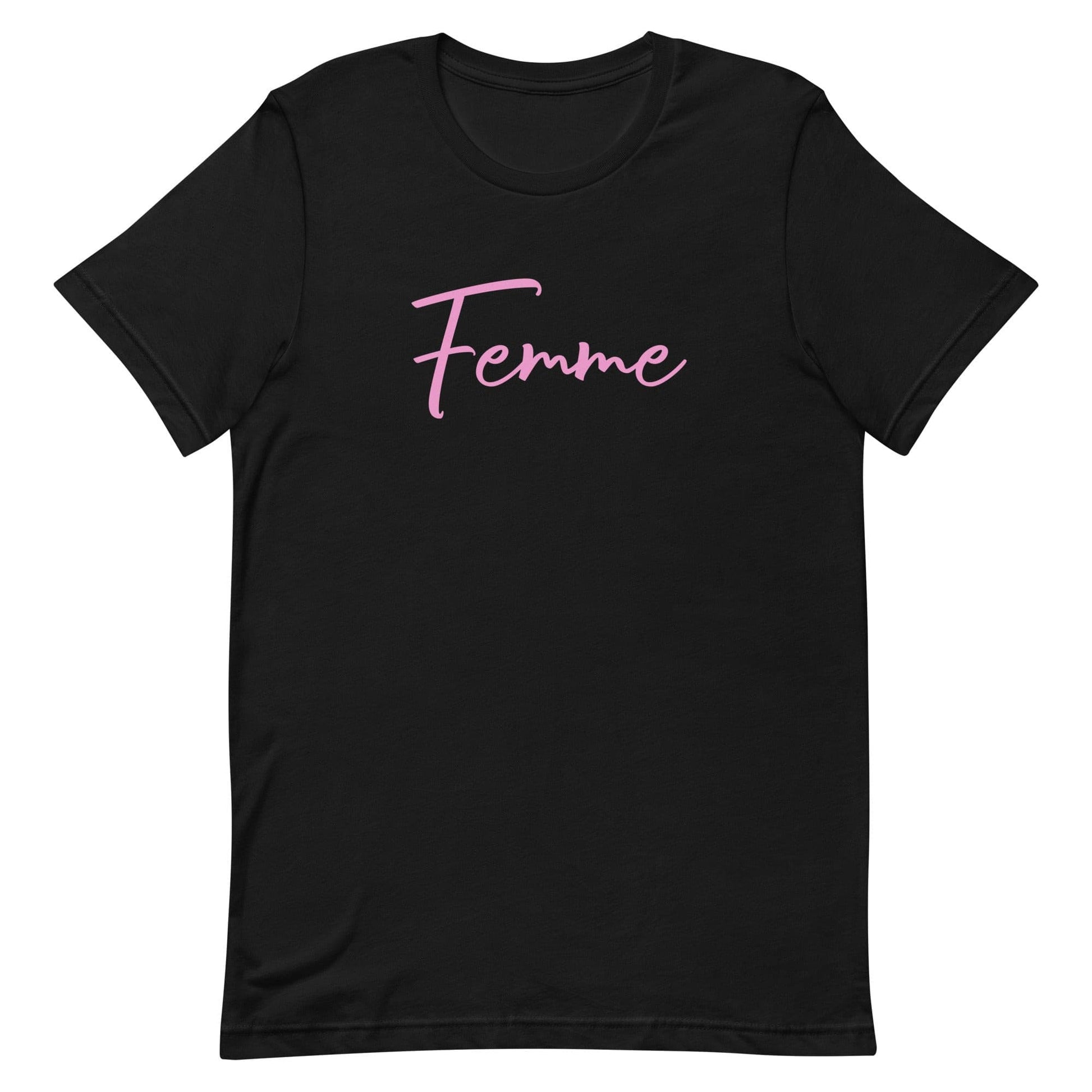 Lesbian Pride T-Shirt - Femme Black Lesbian unisex-staple-t-shirt-black-front-63b76de1381fc