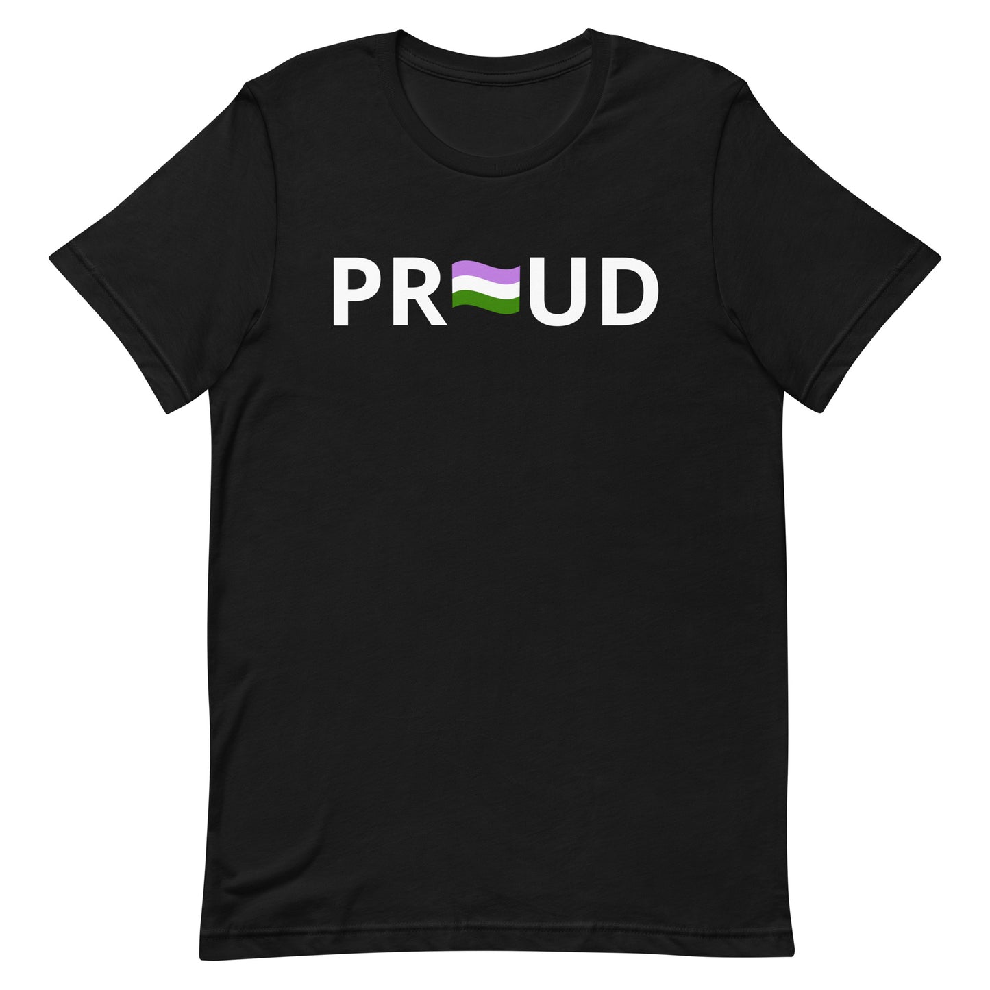 Genderqueer Pride Shirt - Proud Black Genderqueer unisex-staple-t-shirt-black-front-63b77f9f7c88a