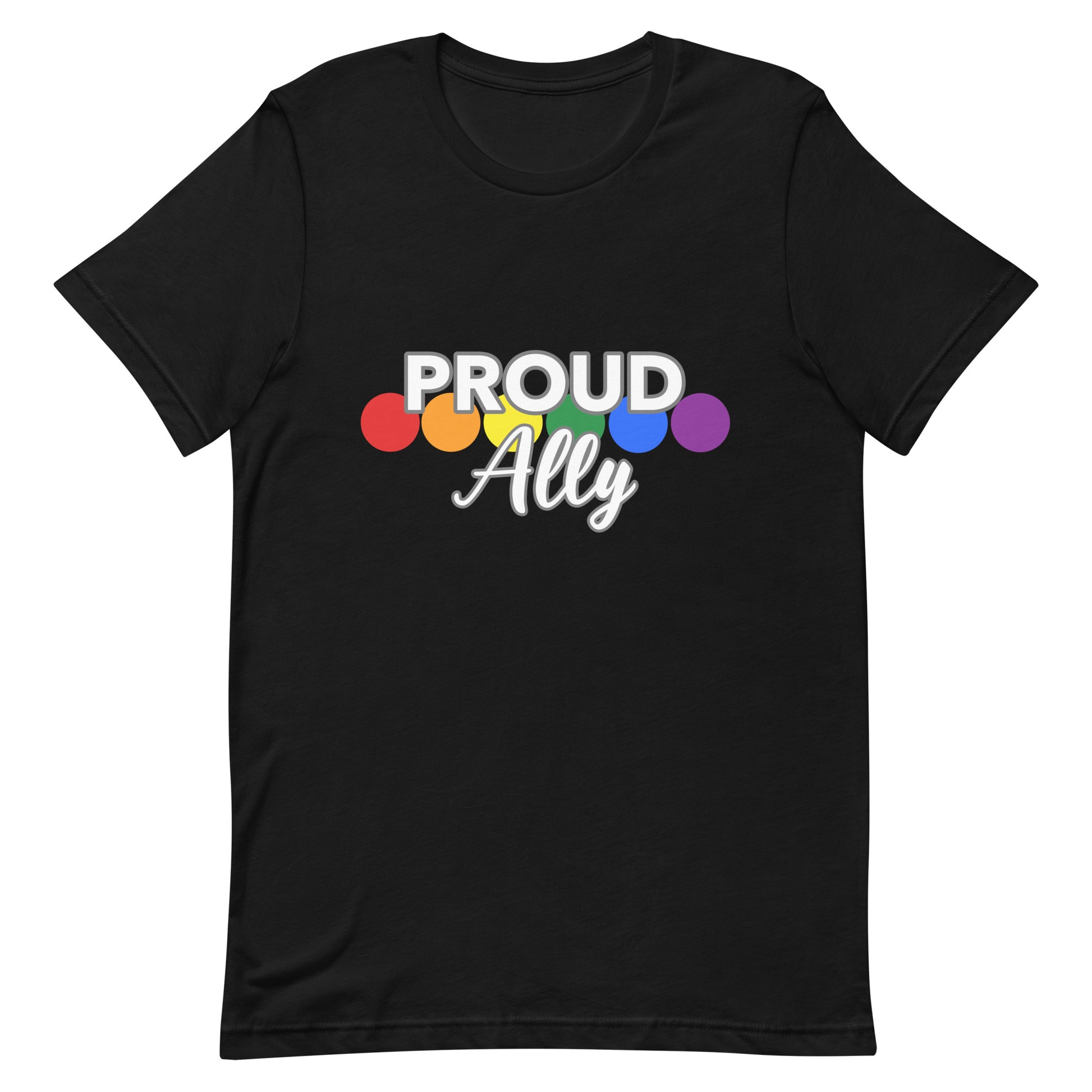 Straight Ally Pride T-Shirt - Proud Ally Black Straight Ally unisex-staple-t-shirt-black-front-63b89c4ab1506