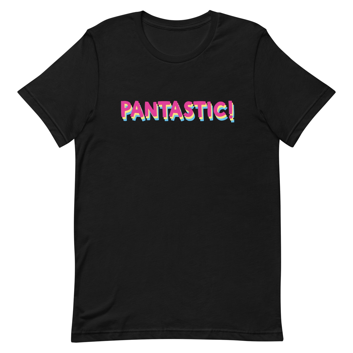 Pansexual Pan Pride T-Shirt - Pantastic! Black Pansexual unisex-staple-t-shirt-black-front-63b9f8780ee44