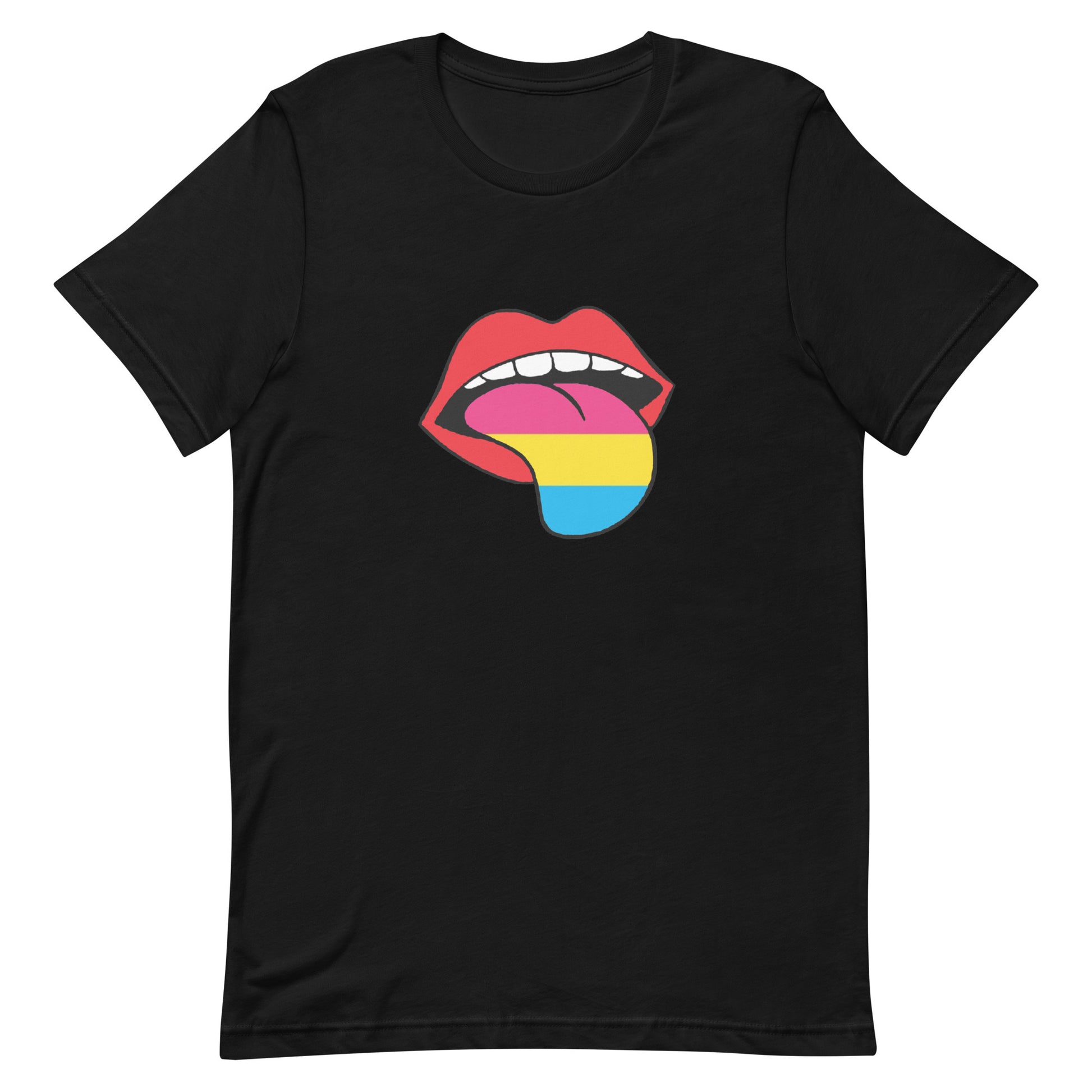 Pansexual Pan Pride T-Shirt - Tongue Black Pansexual unisex-staple-t-shirt-black-front-63ba1b65b46ec