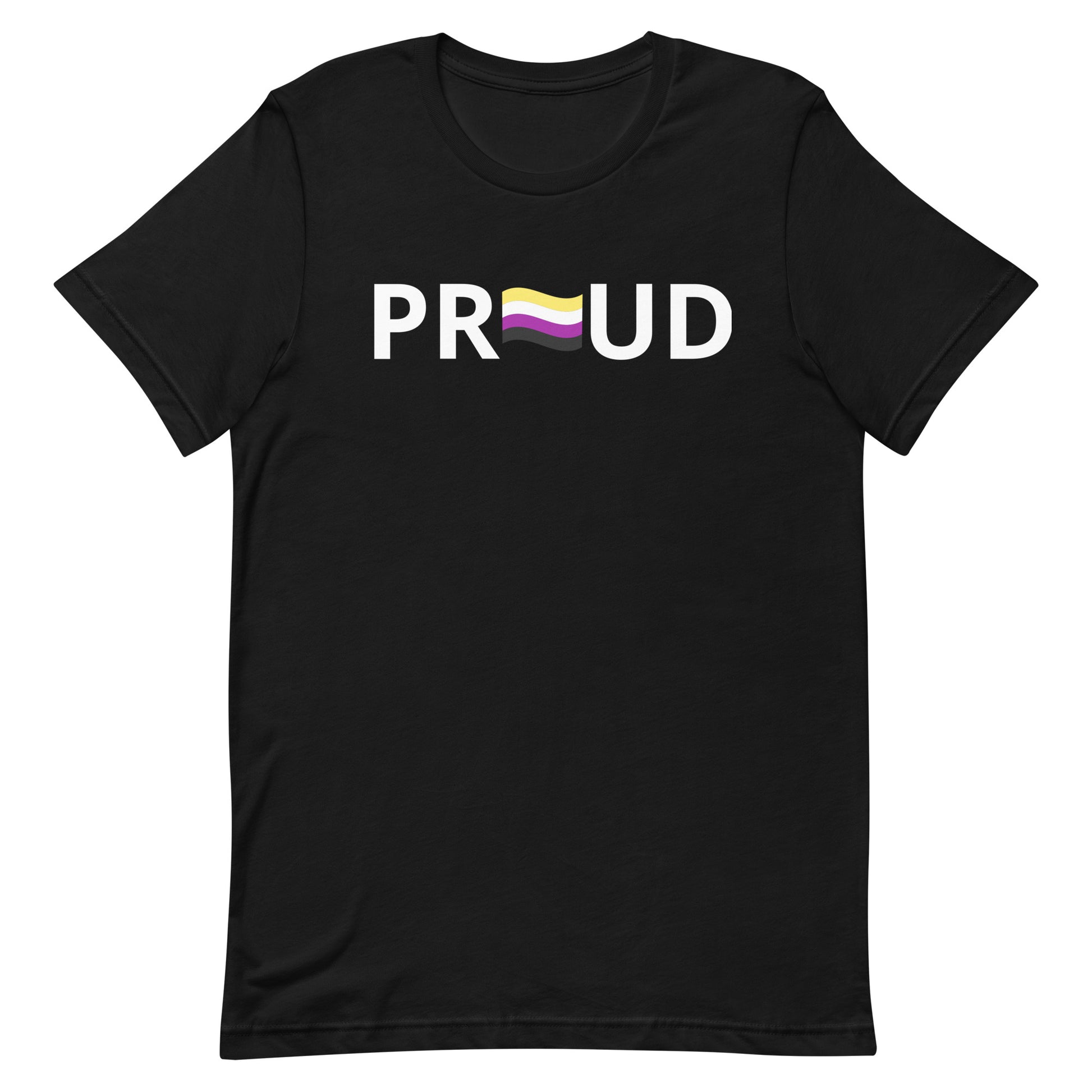 Nonbinary Enby Pride T-shirt - Proud Black Nonbinary unisex-staple-t-shirt-black-front-63ba376817399