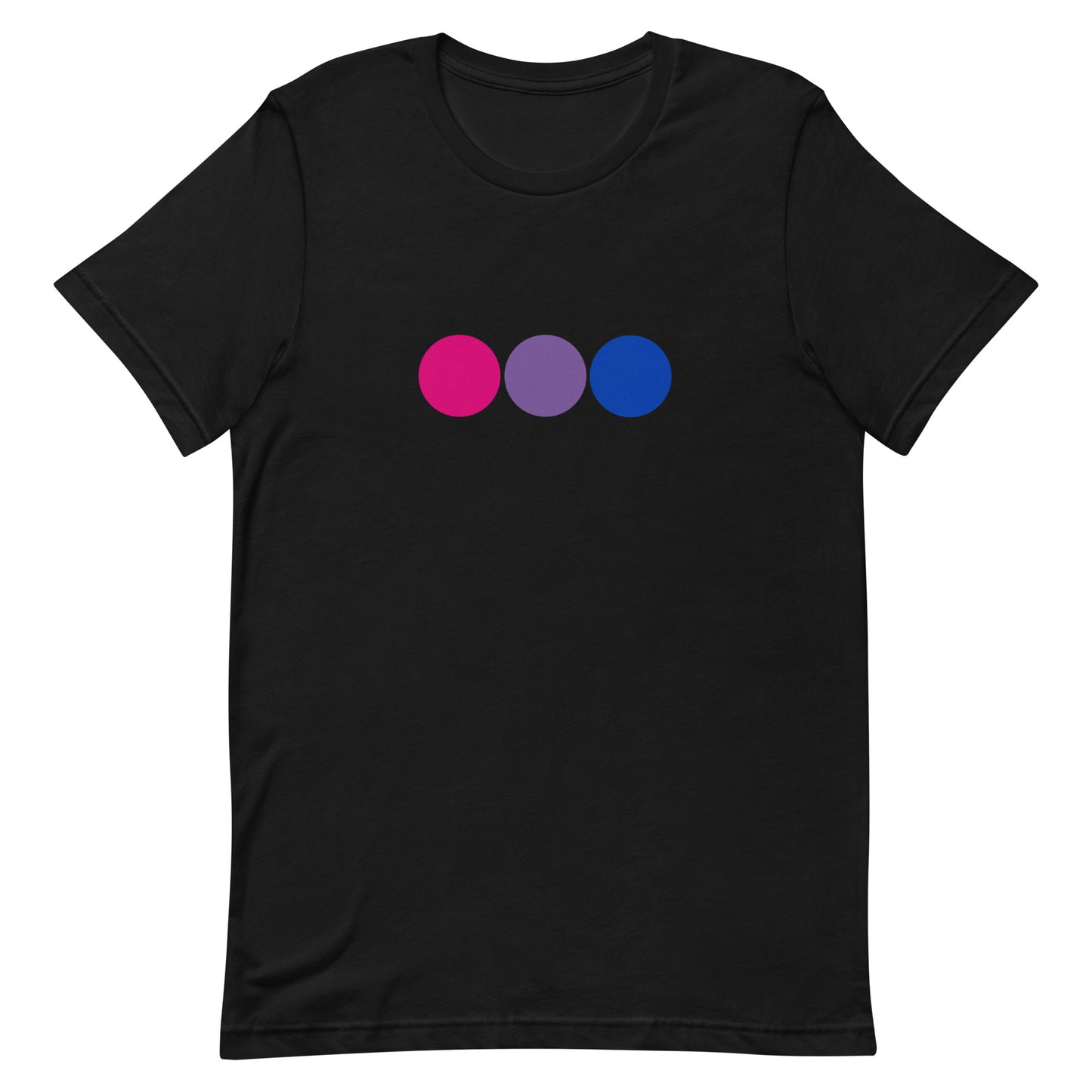 Bisexual Bi Pride Shirt with Circles Black Bisexual unisex-staple-t-shirt-black-front-63bb677744742