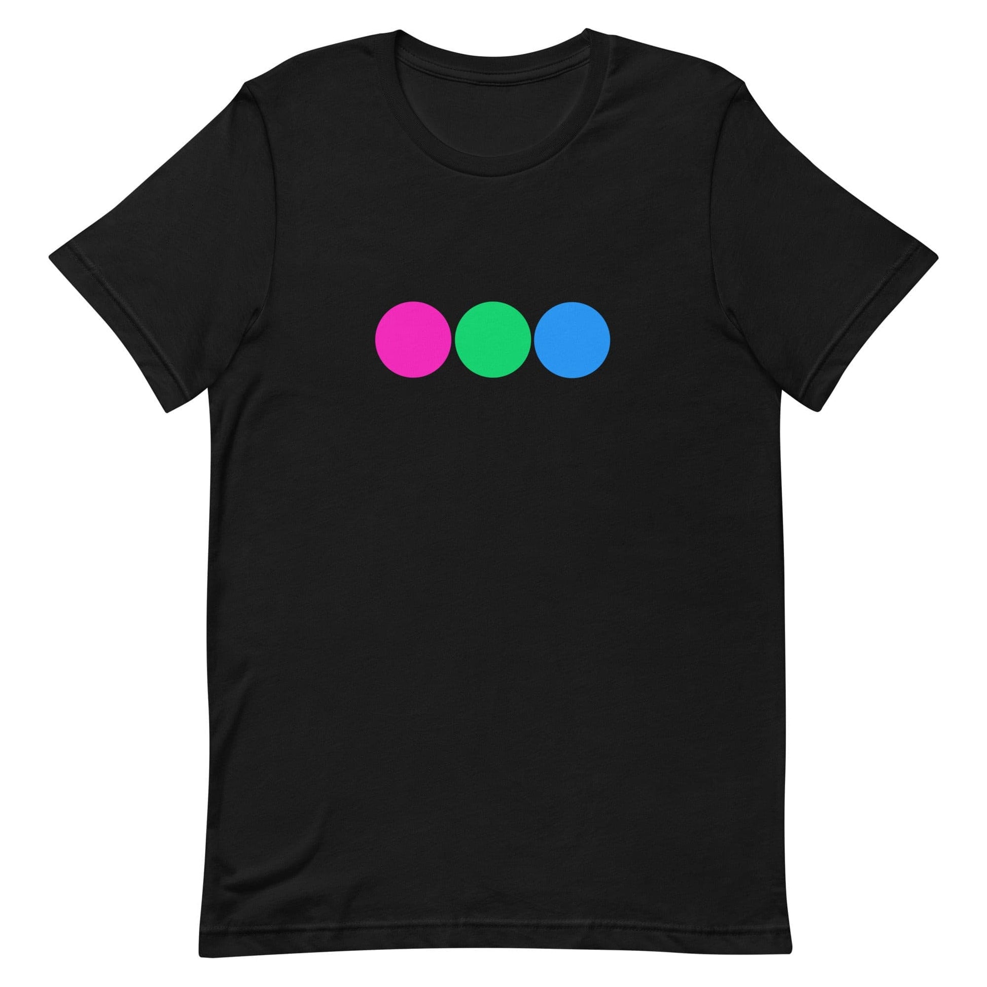 Polysexual Poly Pride T-Shirt - Circles Black Polysexual unisex-staple-t-shirt-black-front-63bb6818584f3