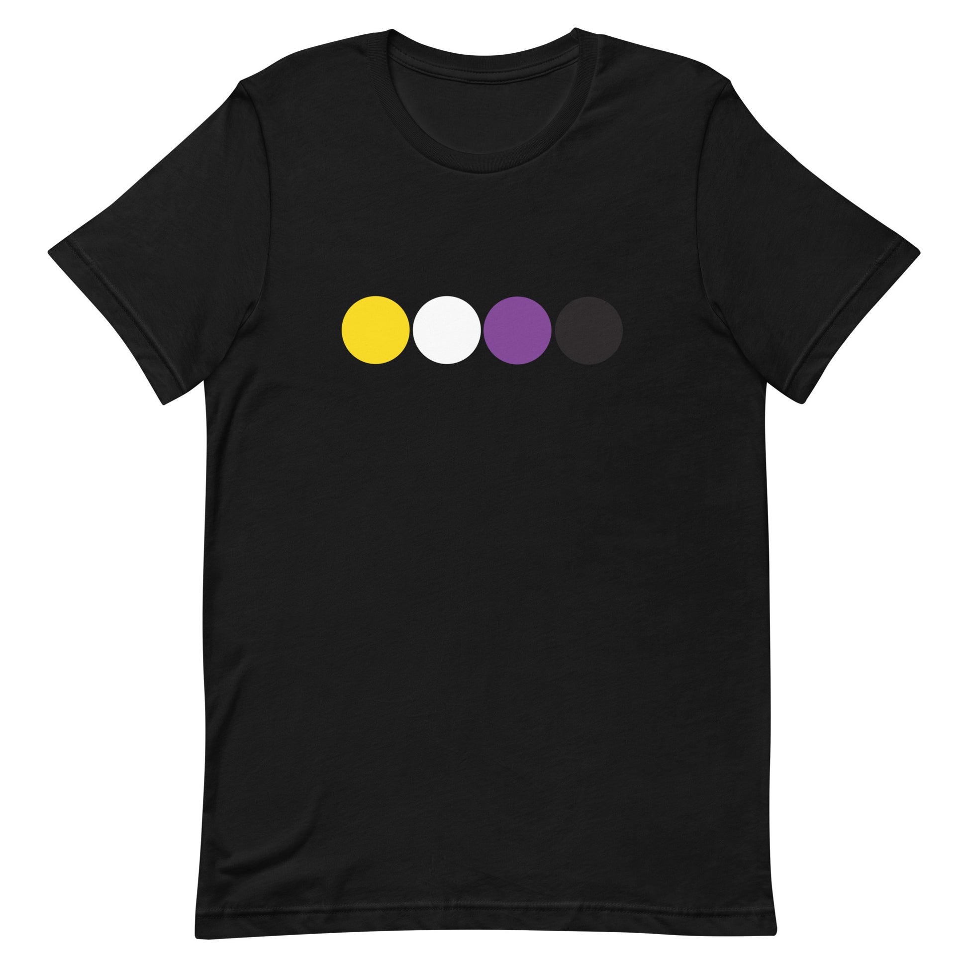 Nonbinary Enby Pride T-Shirt - Circles Black Nonbinary unisex-staple-t-shirt-black-front-63bb68b1ecdab