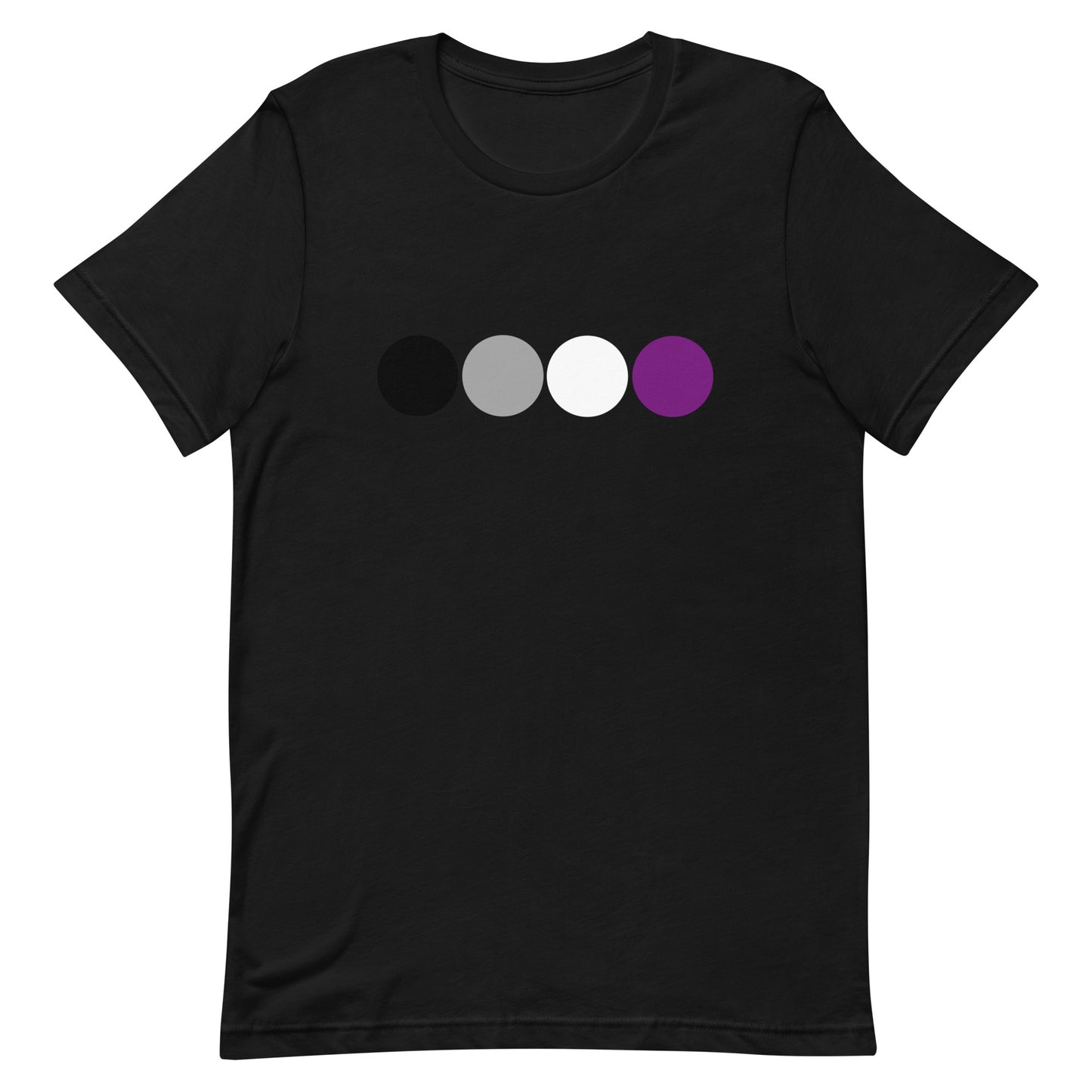 Asexual Ace Pride Shirt Circles Black Asexual unisex-staple-t-shirt-black-front-63bb69a89ed30