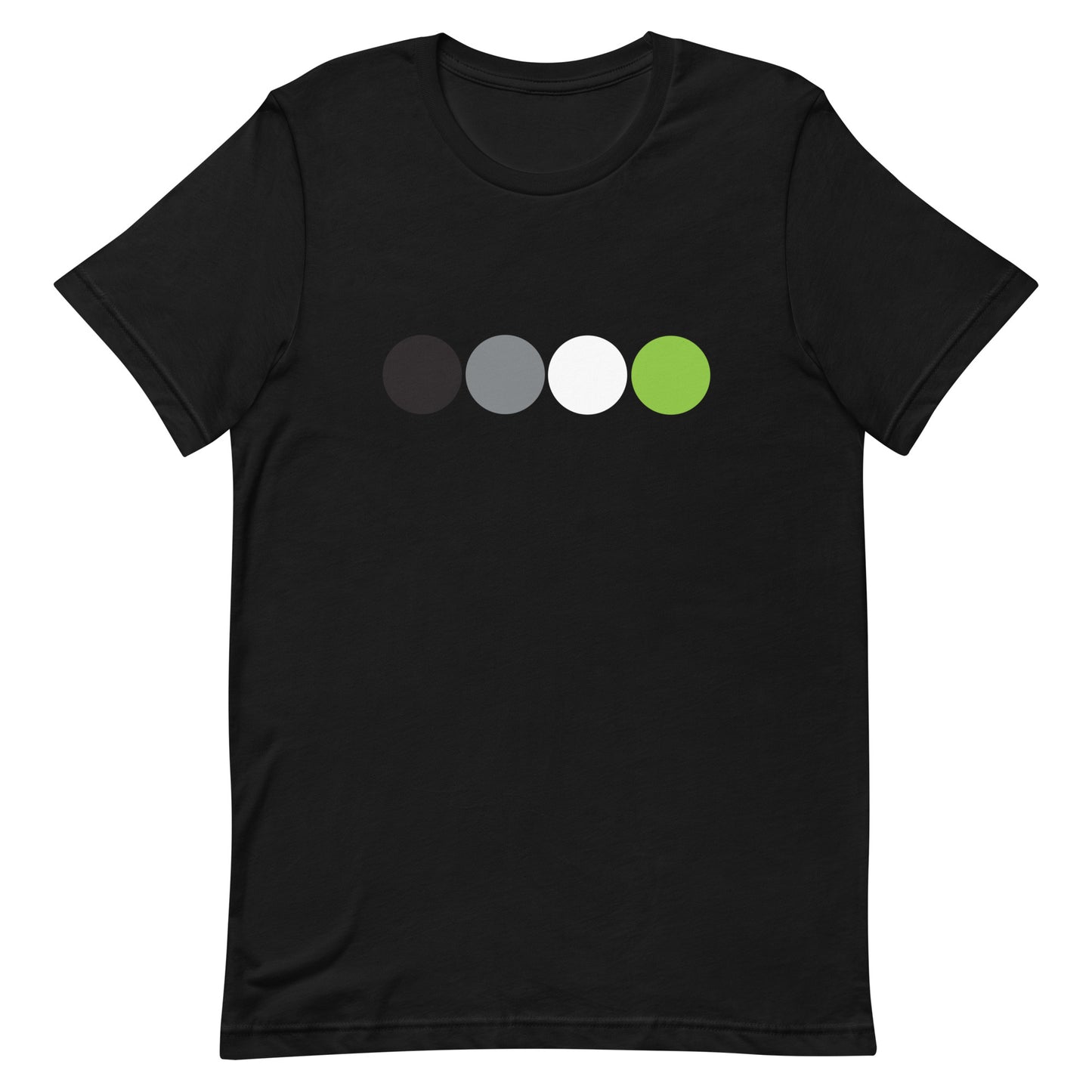 Agender Pride T-Shirt with Circles Black Agender unisex-staple-t-shirt-black-front-63bb69fa5d032