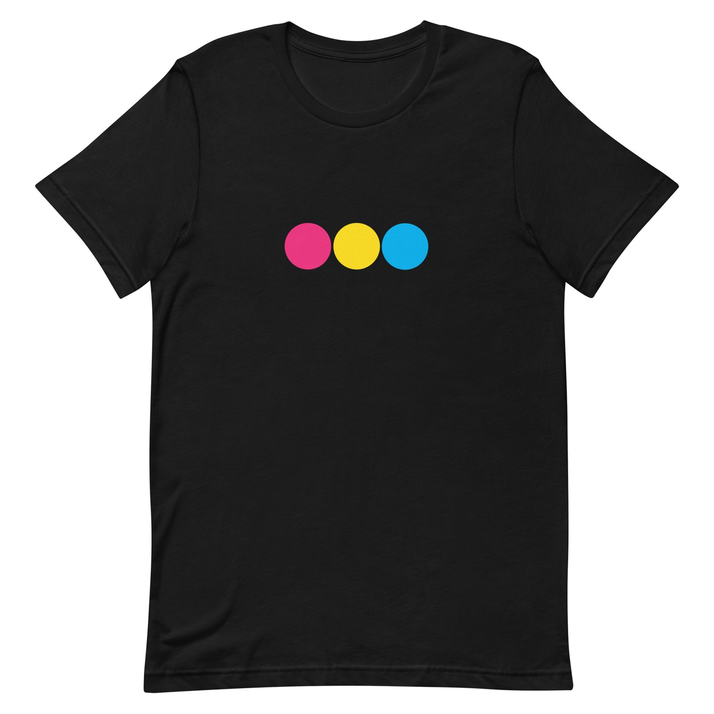 Pansexual Pan Pride T-Shirt - Circle Black Pansexual unisex-staple-t-shirt-black-front-63bb6d9aa3190