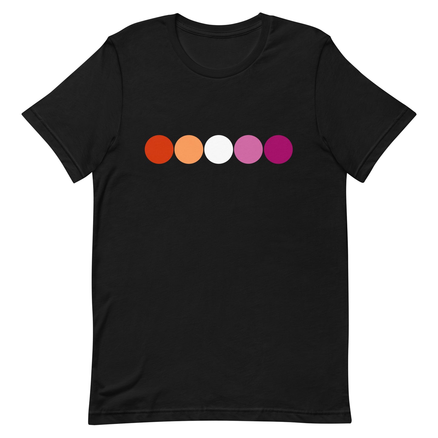 Lesbian Pride T-shirt - Circles Black Lesbian unisex-staple-t-shirt-black-front-63bb6efe013b5