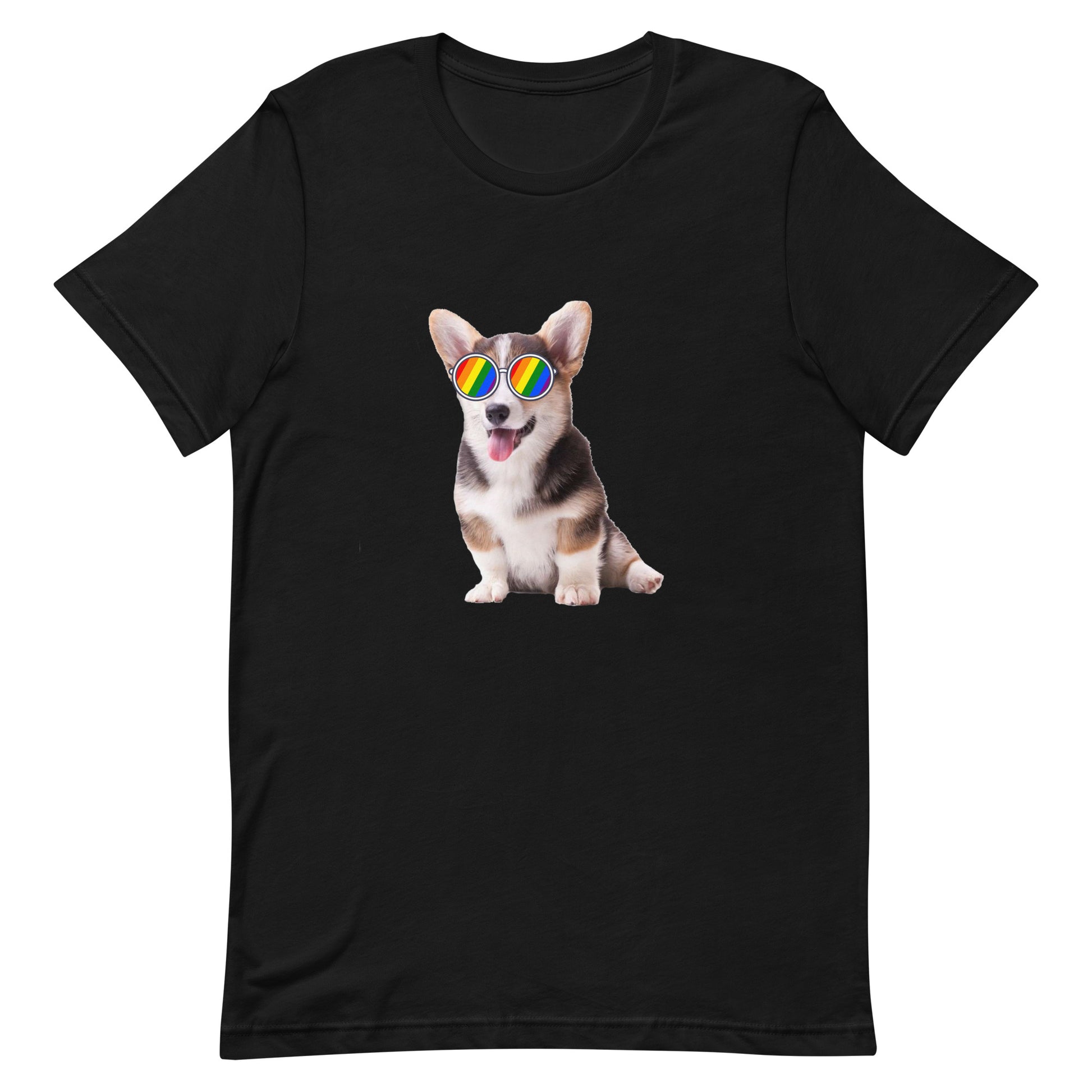 LGBTQ Pride T-Shirt - Corgi Black unisex-staple-t-shirt-black-front-63ebc715566c7