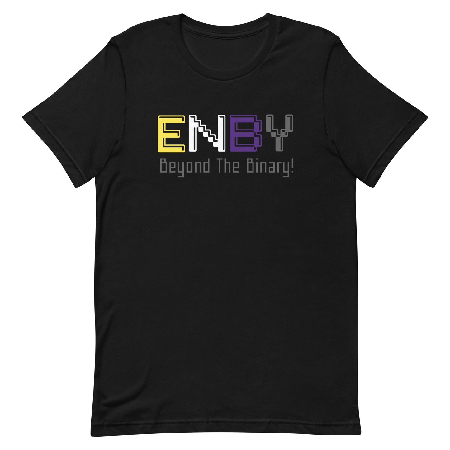 Nonbinary Enby Pride T-Shirt - Beyond The Binary Black Nonbinary unisex-staple-t-shirt-black-front-63ec319516f8d