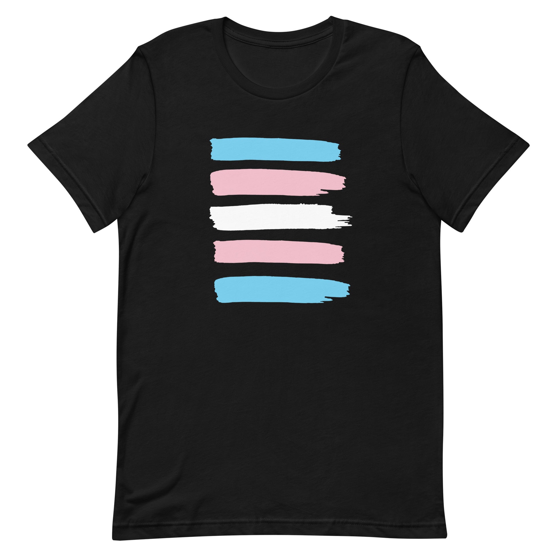 Transgender Trans Pride T-Shirt - Paint Stripes Black Transgender unisex-staple-t-shirt-black-front-63ec3282e9ccc