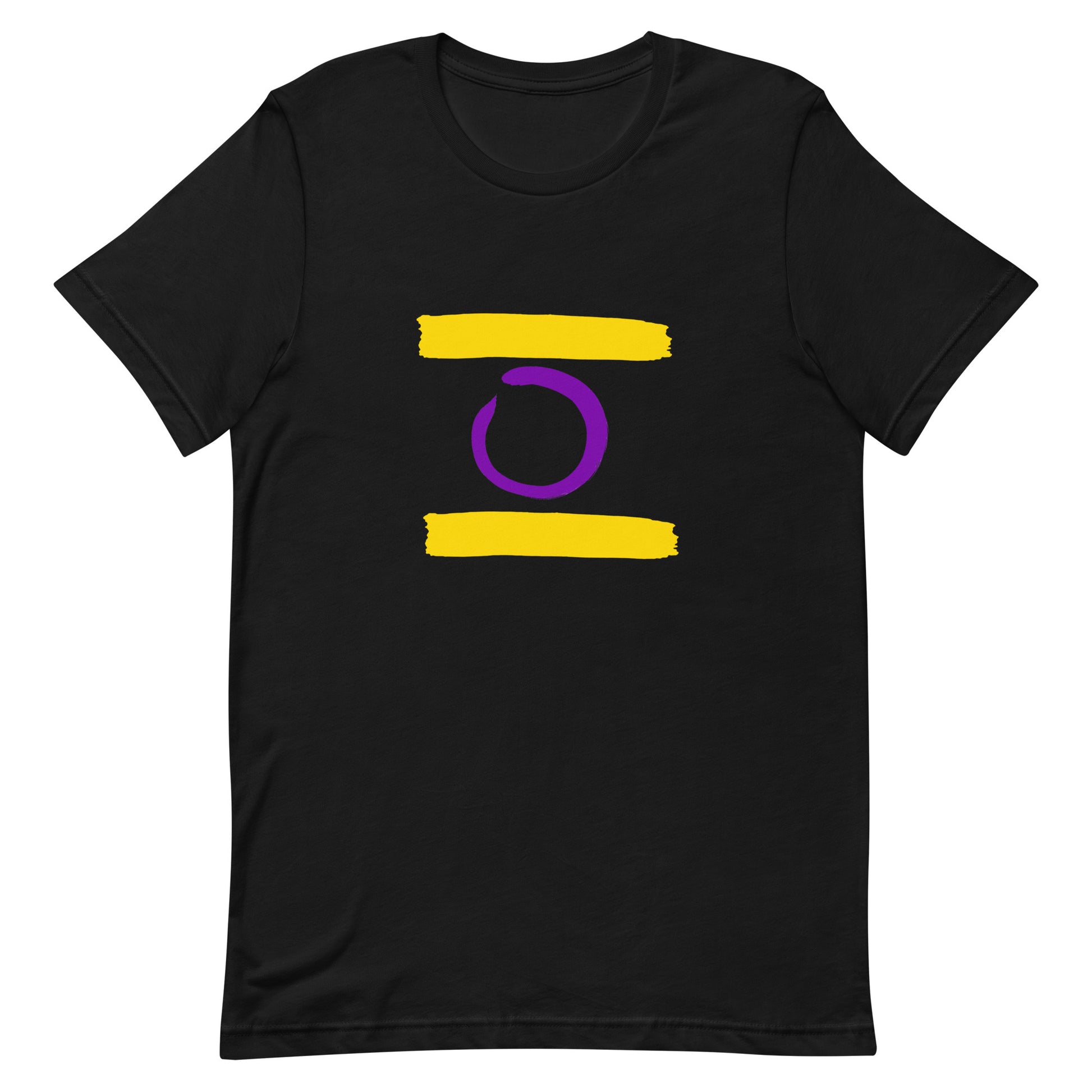 Intersex Pride Shirt - Paint Stripes Black Intersex unisex-staple-t-shirt-black-front-63ec37cd52d69