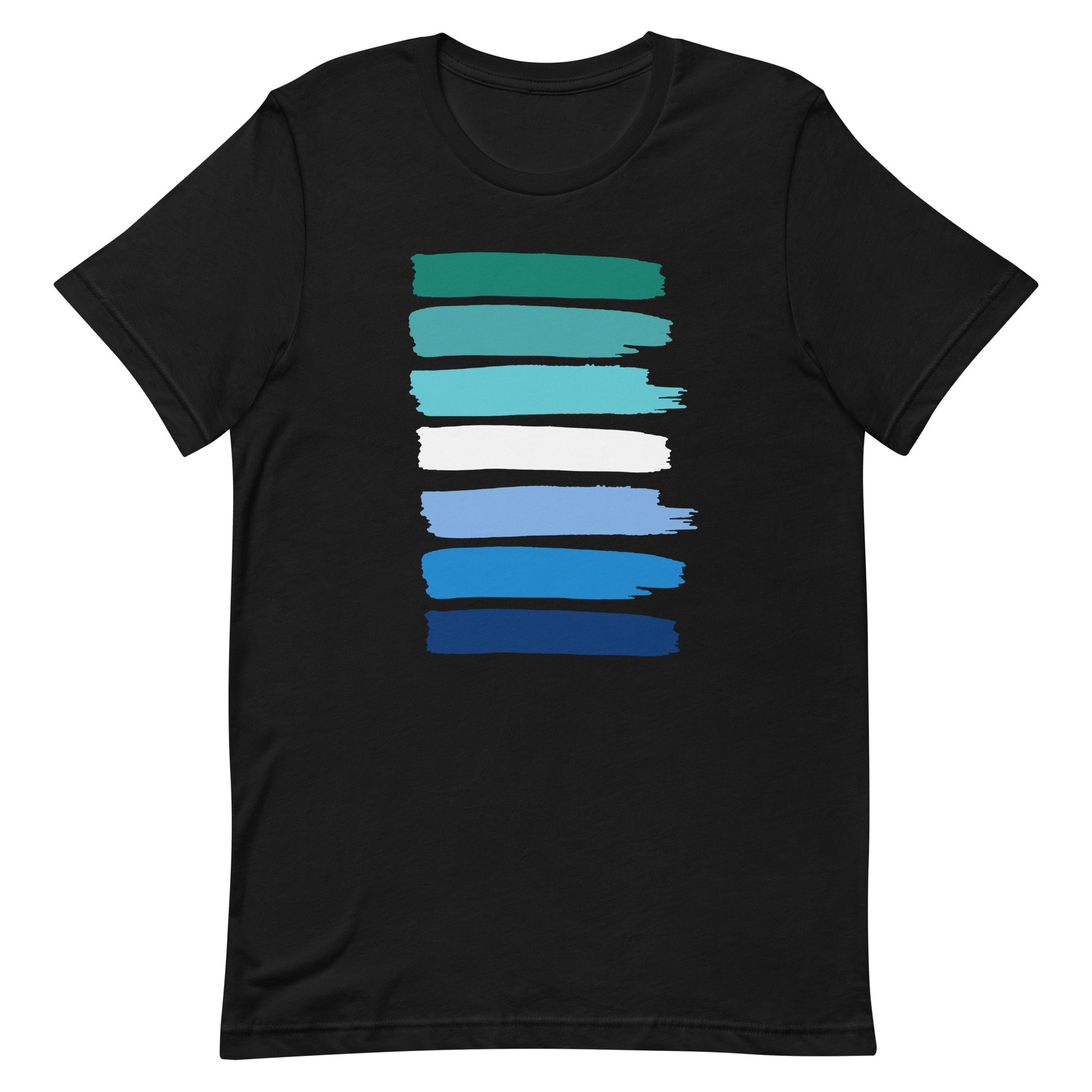 Gay MLM Vincian Pride Shirt - Paint Stripe Black Gay unisex-staple-t-shirt-black-front-63ec3c1d84baa