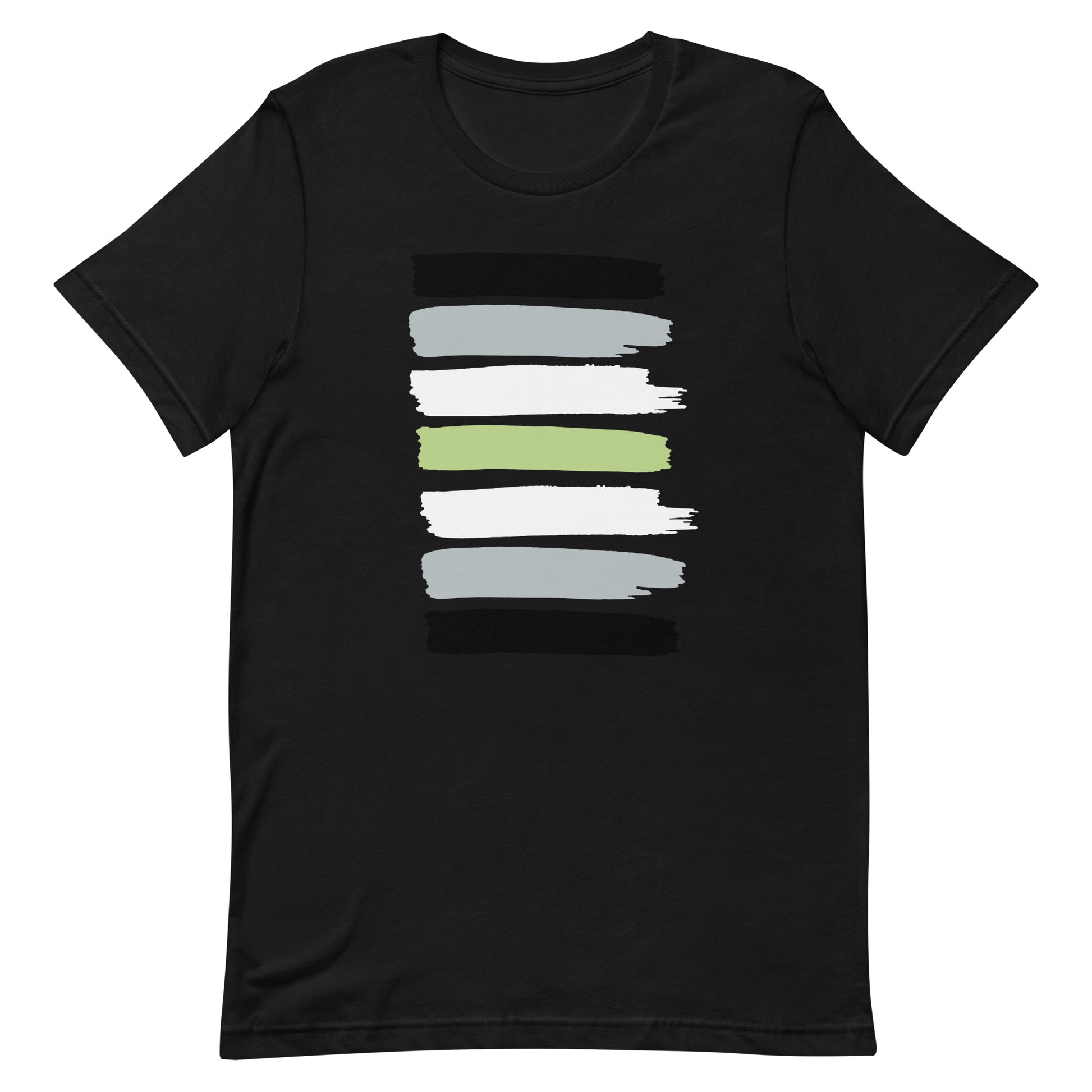 Agender Pride Paint Stripe T-Shirt Black Agender unisex-staple-t-shirt-black-front-63ec3e20ba5b4