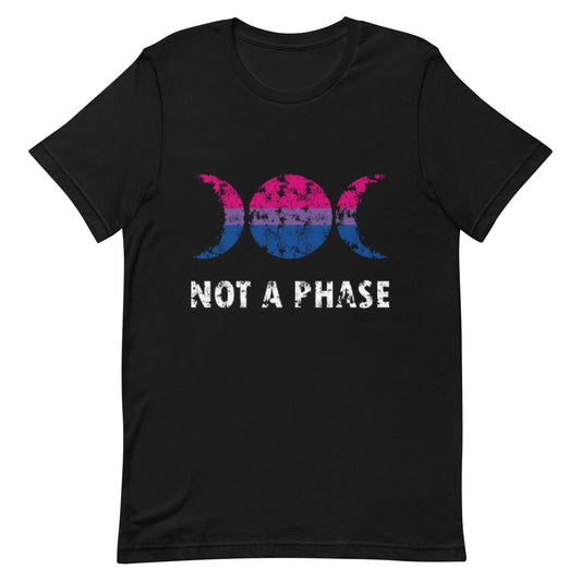 Bisexual Bi Pride Shirt Not A Phase Black Bisexual unisex-staple-t-shirt-black-front-63fa7cdeac36f