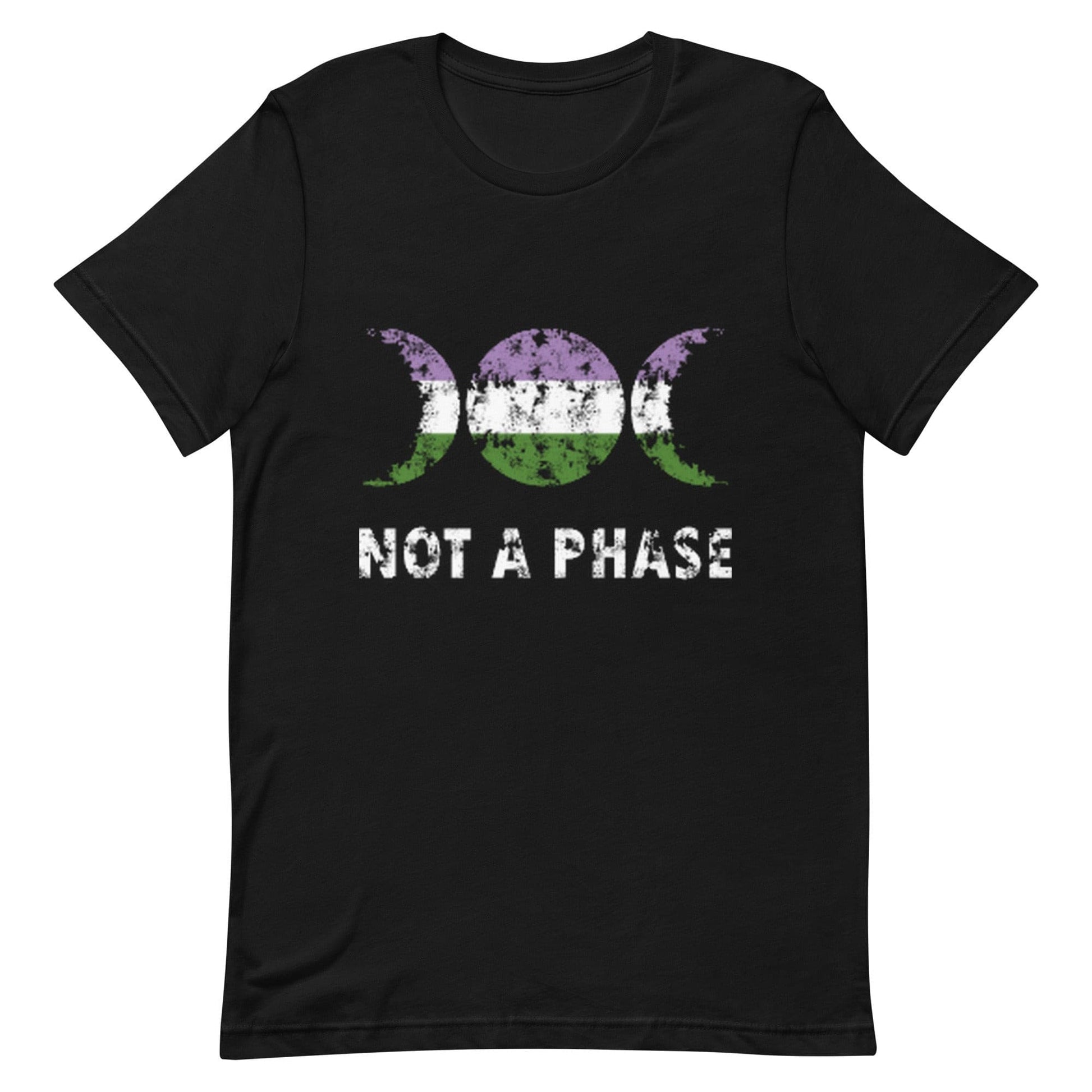 Genderqueer Pride Shirt - Not A Phase Black unisex-staple-t-shirt-black-front-63fa7d5b0c510