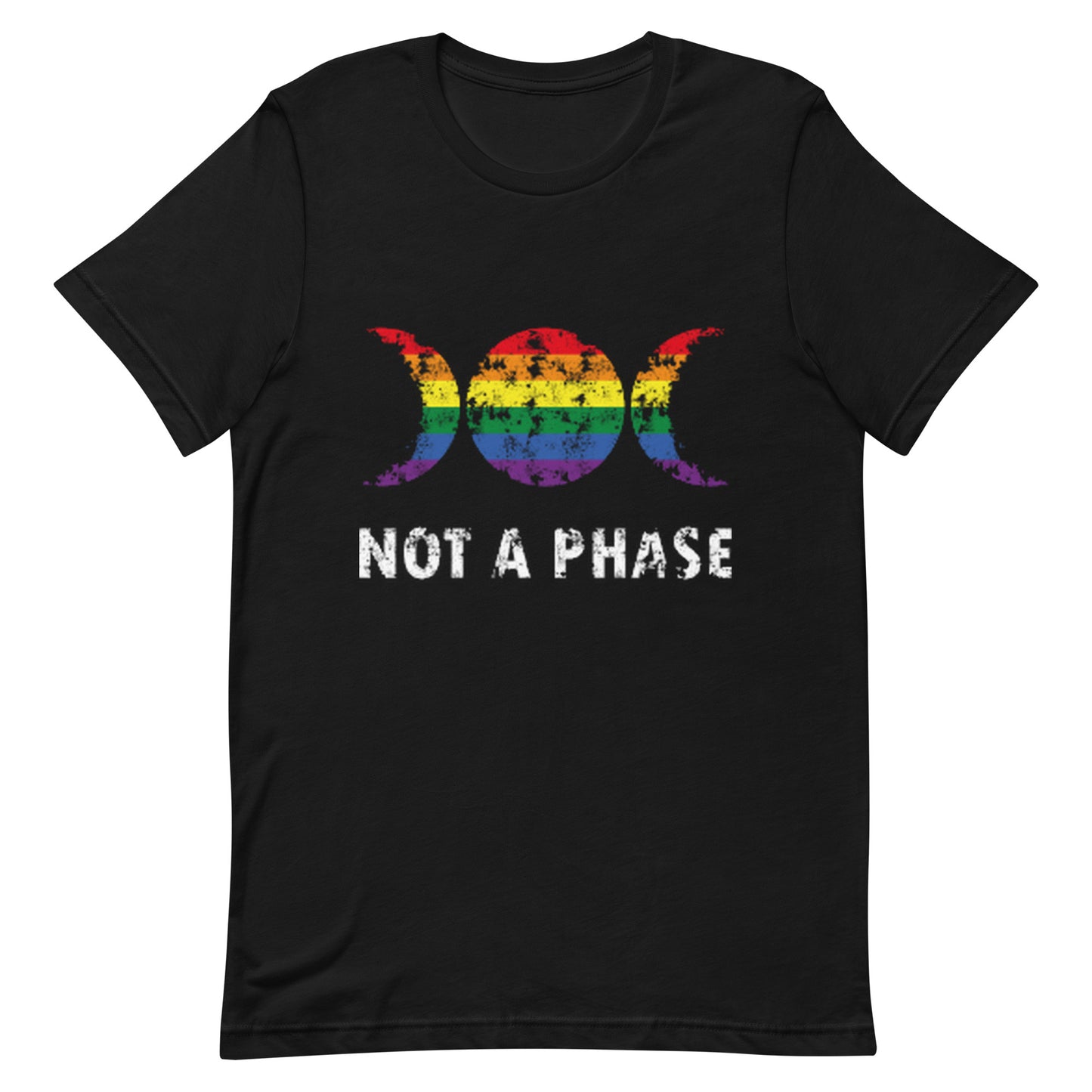 LGBTQ Pride T-Shirt - Not A Phase Black Pride unisex-staple-t-shirt-black-front-63fa7dee01b00