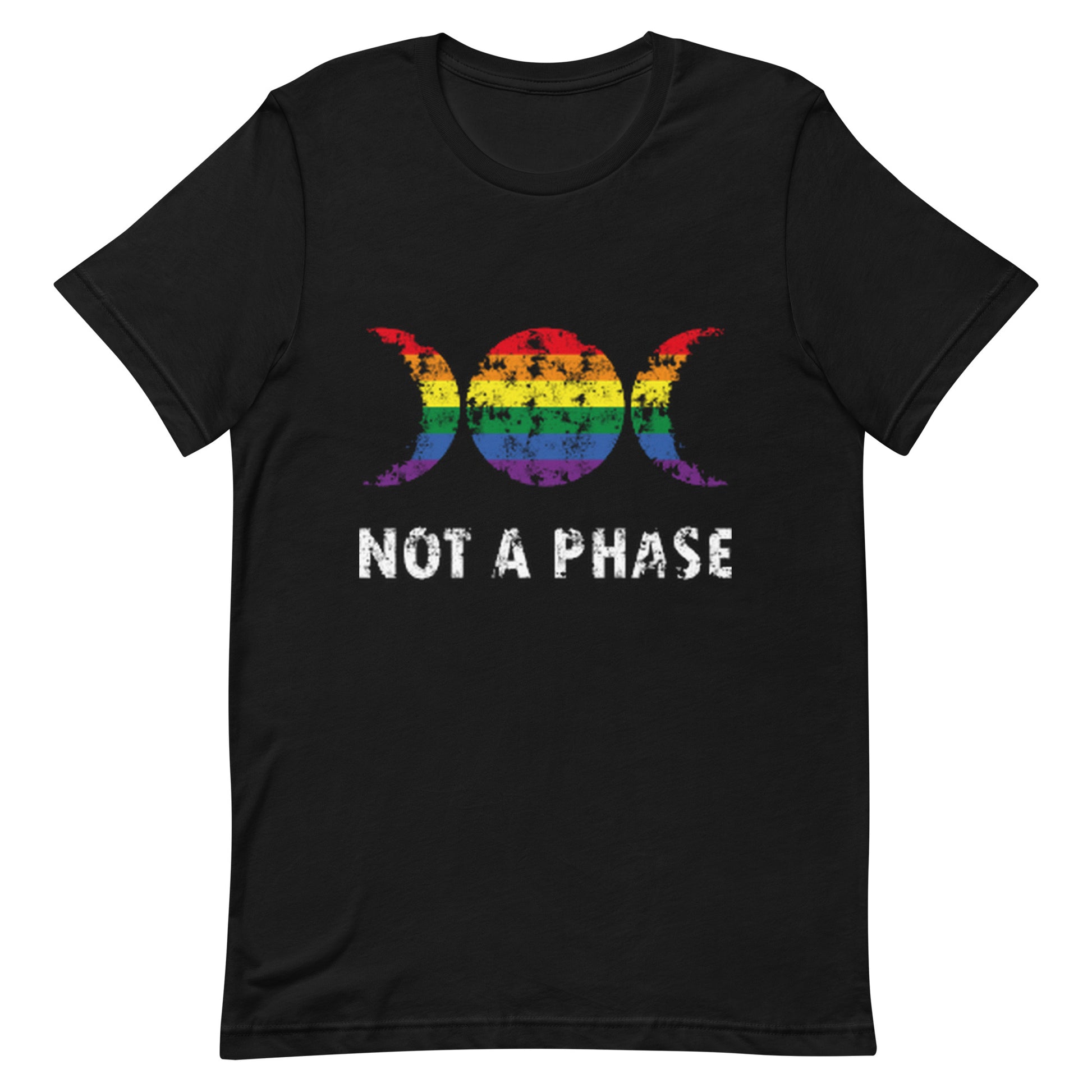 LGBTQ Pride T-Shirt - Not A Phase Black Pride unisex-staple-t-shirt-black-front-63fa7dee01b00