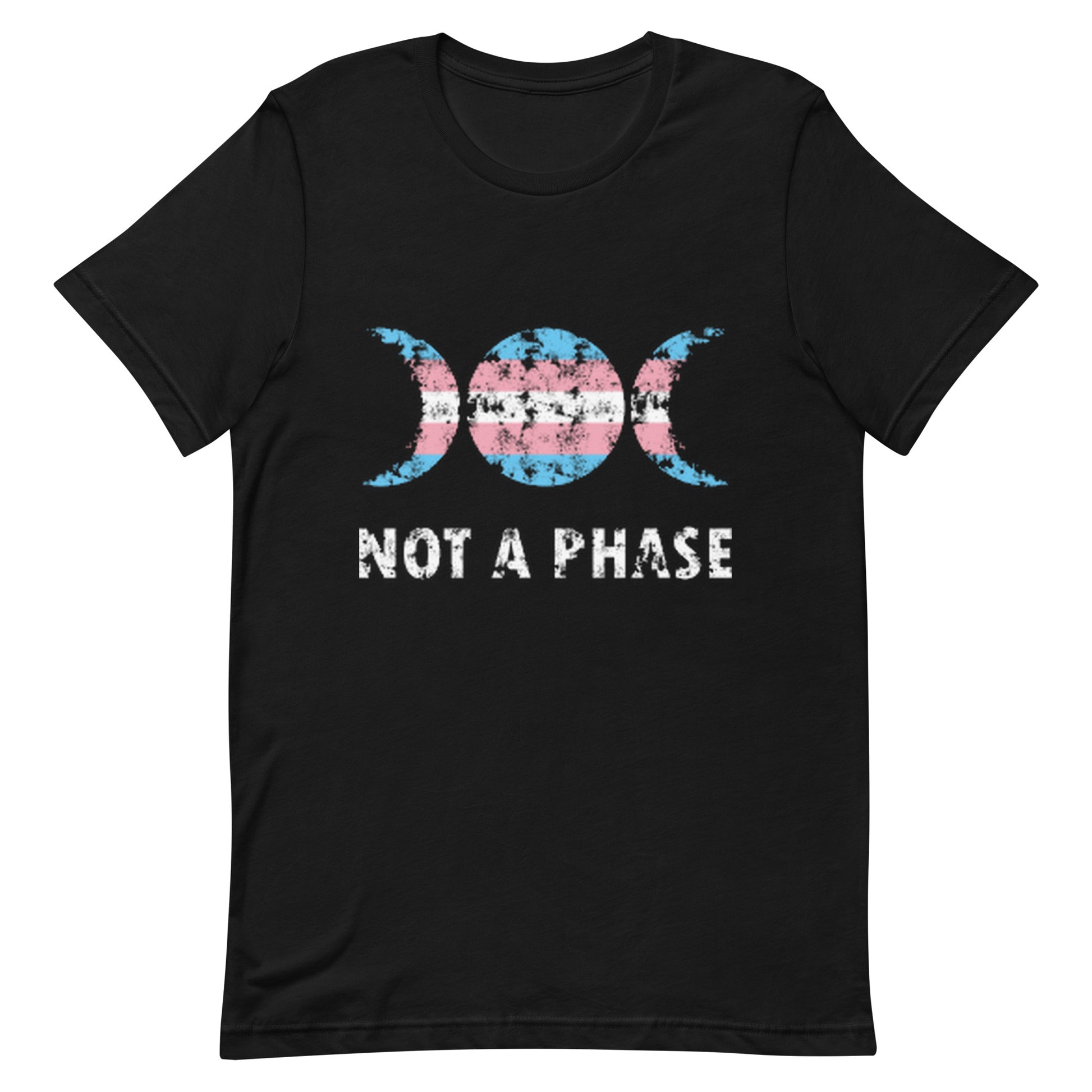 Transgender Trans Pride - Not A Phase Shirt Black Transgender unisex-staple-t-shirt-black-front-63fa7fcf29b31