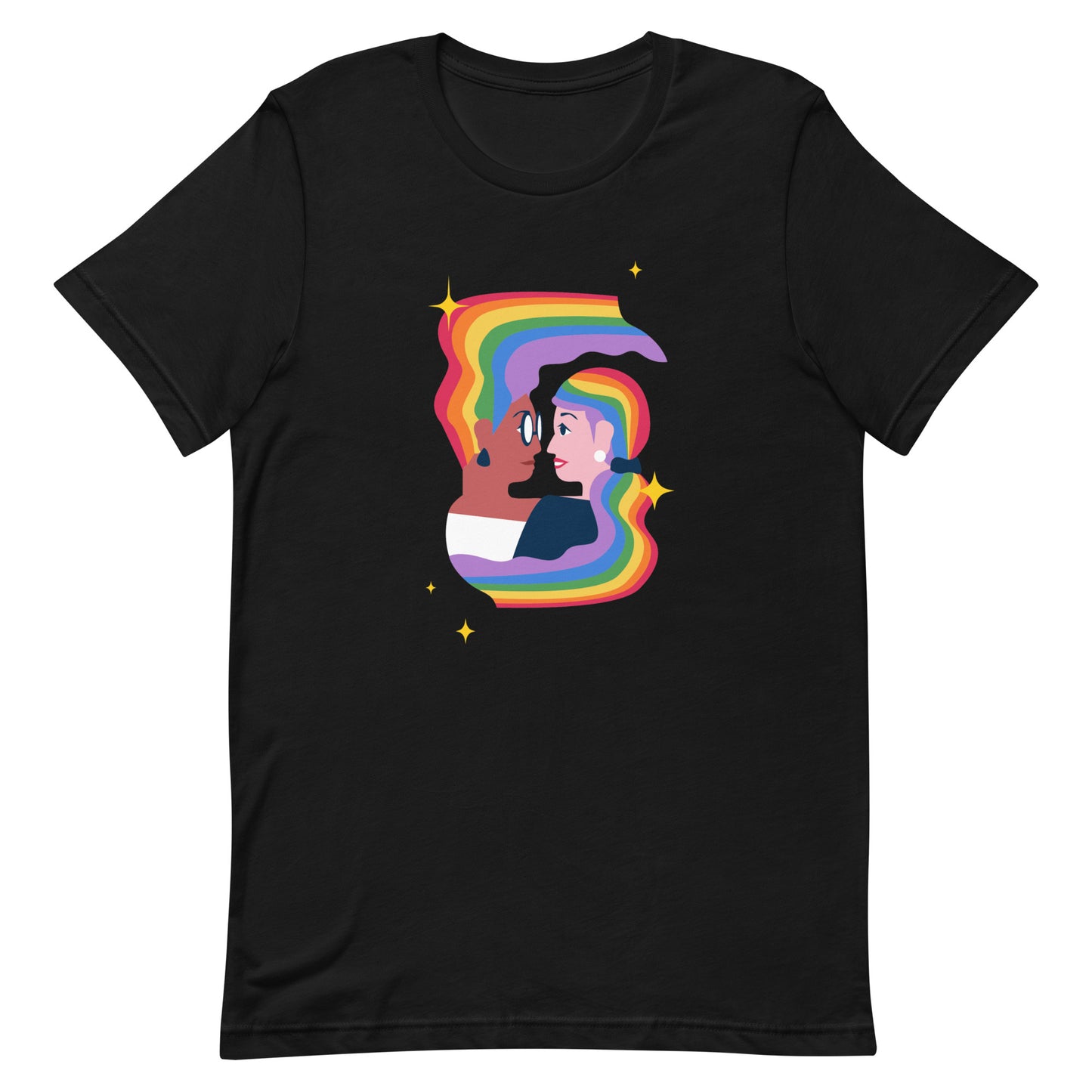 Lesbian Pride T-Shirt - Embrace Black Lesbian unisex-staple-t-shirt-black-front-63fff0b1ac04e