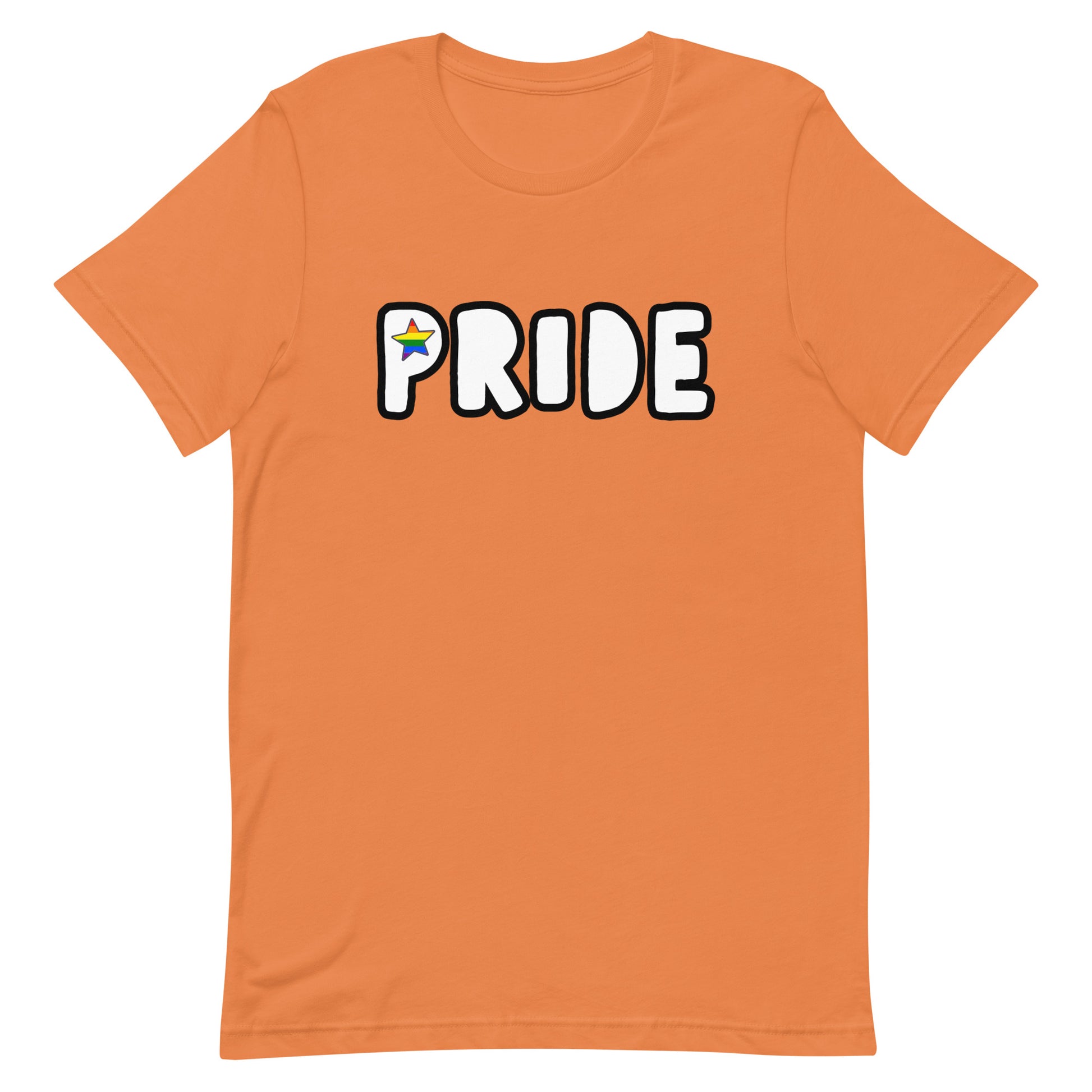 LGBTQ Pride T-Shirt - Pride Star Burnt Orange Pride unisex-staple-t-shirt-burnt-orange-front-63bcc03b98595