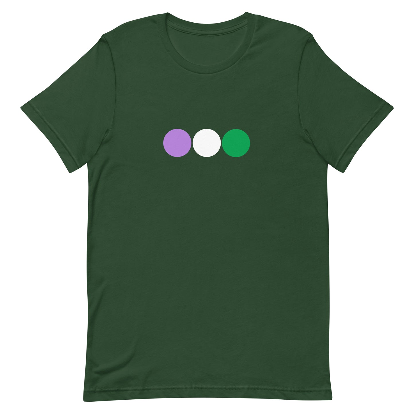 Genderqueer Pride Shirt - Circles Forest Genderqueer unisex-staple-t-shirt-forest-front-63bb6cbf3909f