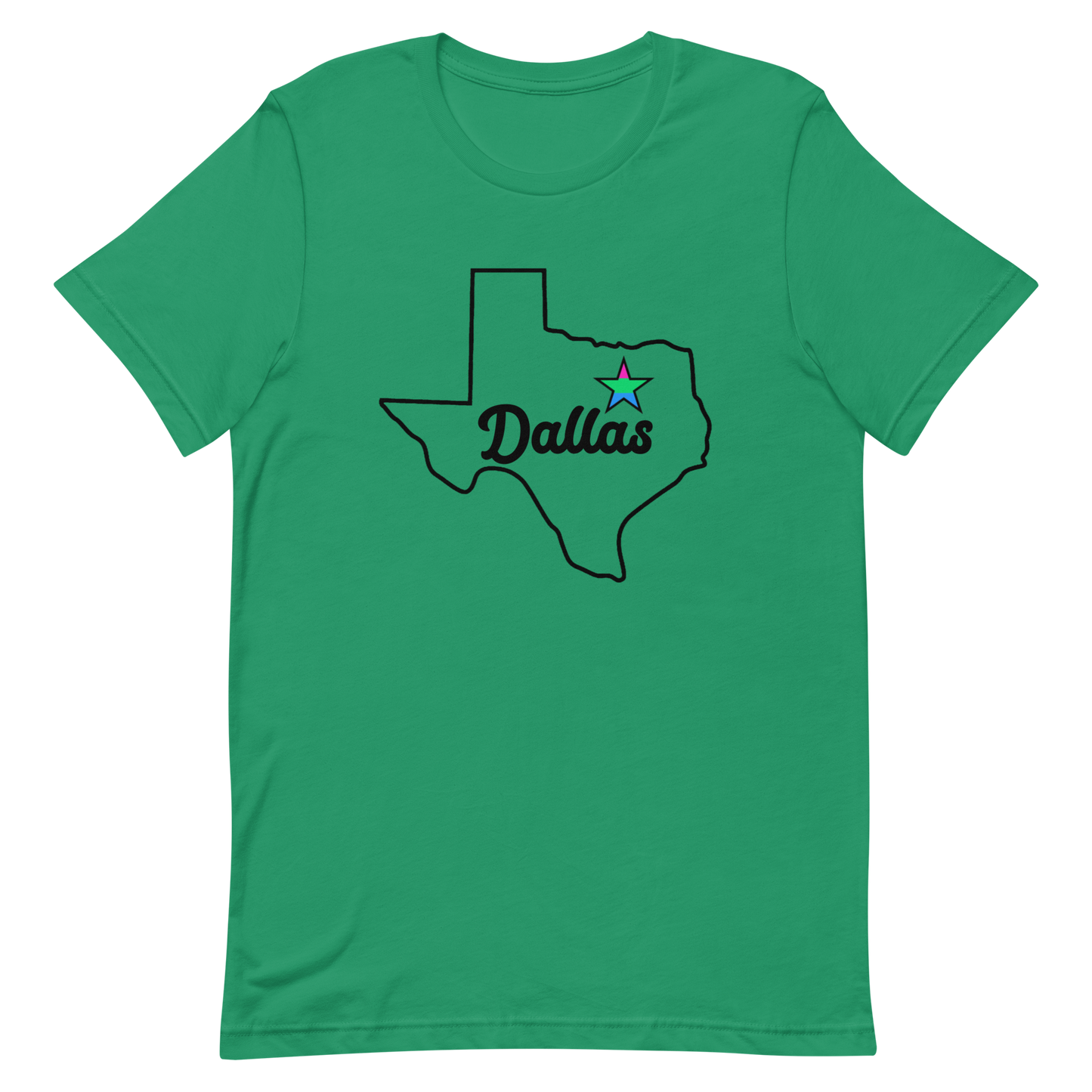 Dallas Texas Polysexual Star Tee Kelly Polysexual unisex-staple-t-shirt-kelly-front-635b0e2156e1b