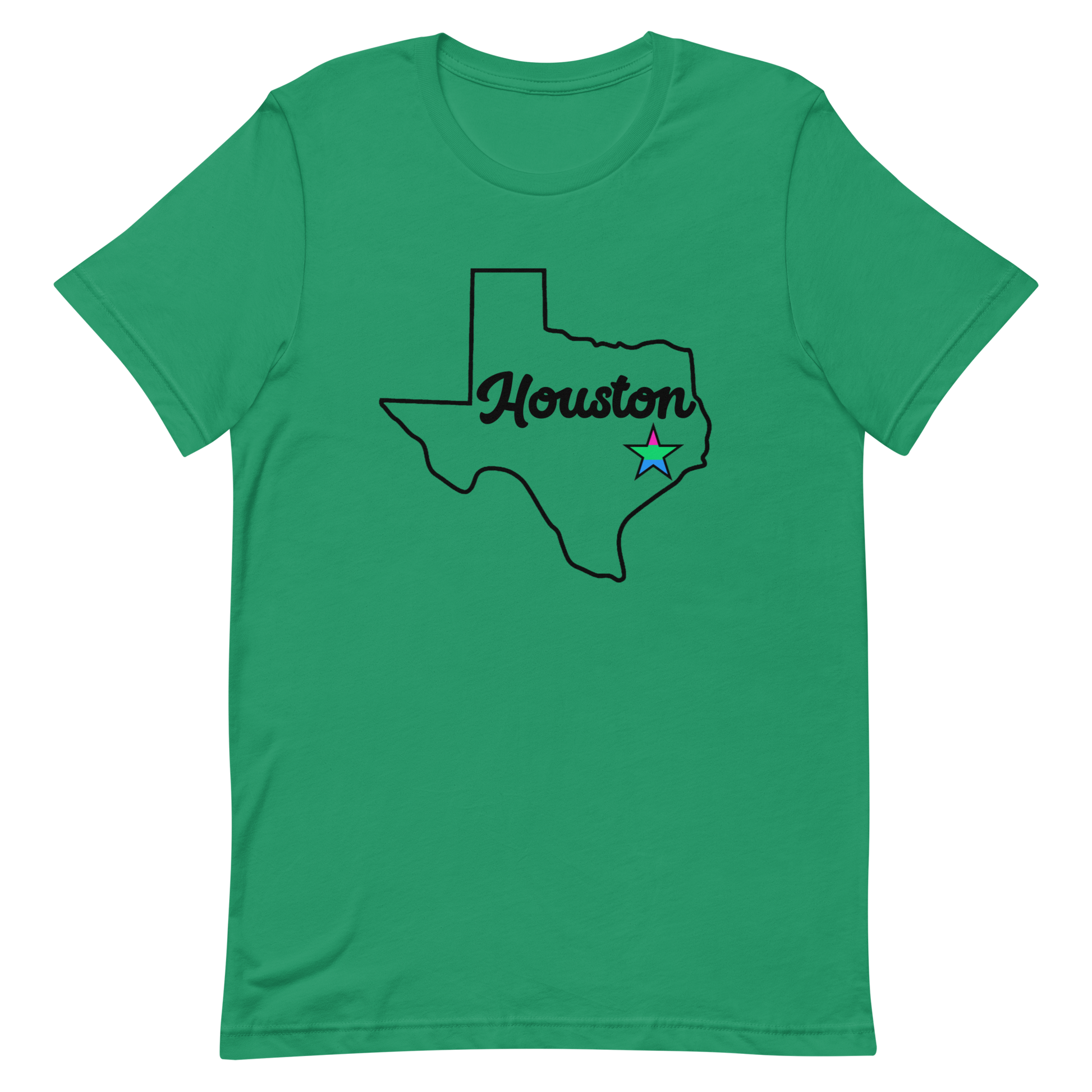 Houston Texas Polysexual Star Tee Kelly Polysexual unisex-staple-t-shirt-kelly-front-635b6d8bc7932