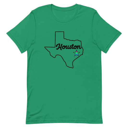 Houston Texas Polysexual Star Tee Kelly Polysexual unisex-staple-t-shirt-kelly-front-635b6d8bc7932