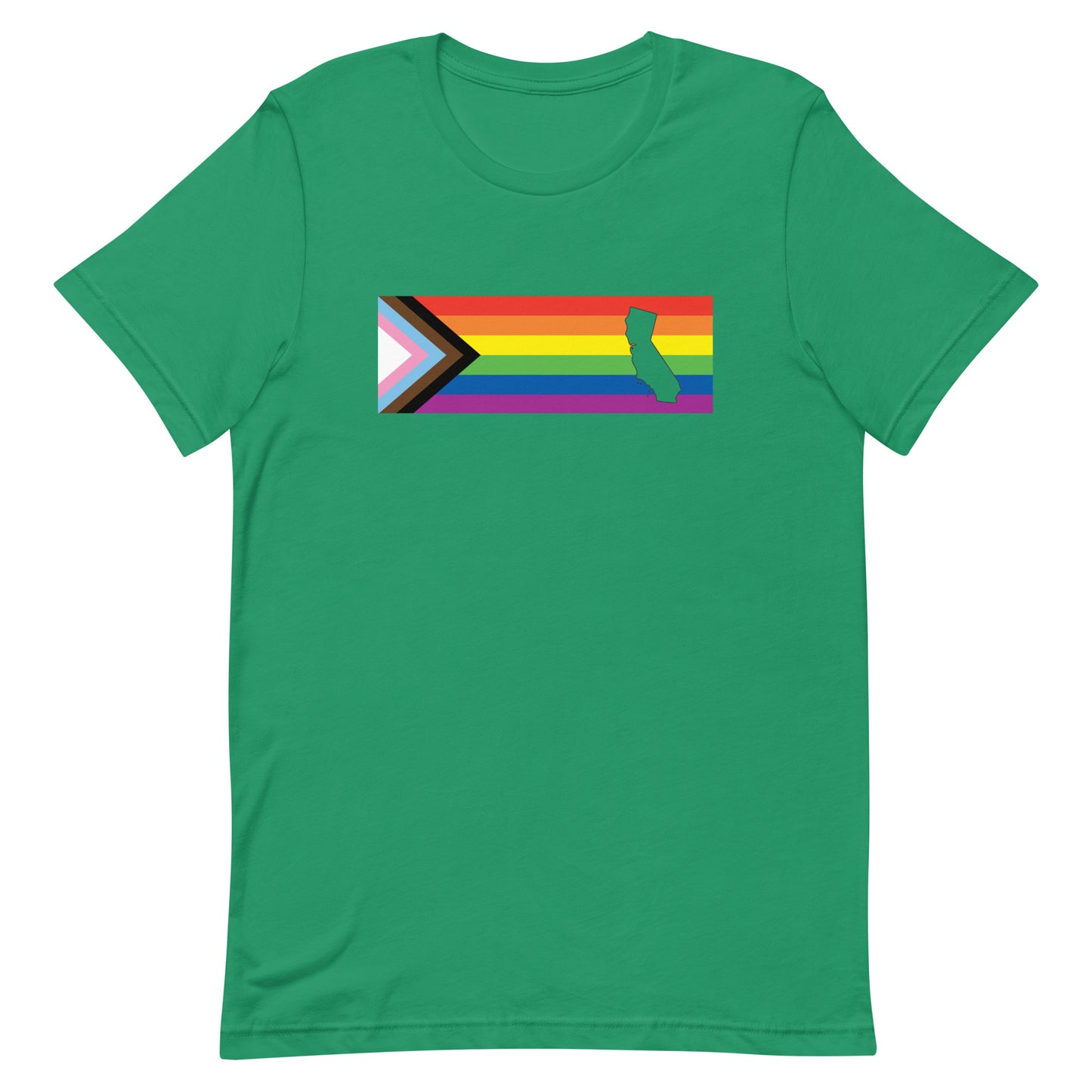 LGBTQ Progress California Tee - Daniel Quasar Kelly unisex-staple-t-shirt-kelly-front-63b9dc2dc84dd