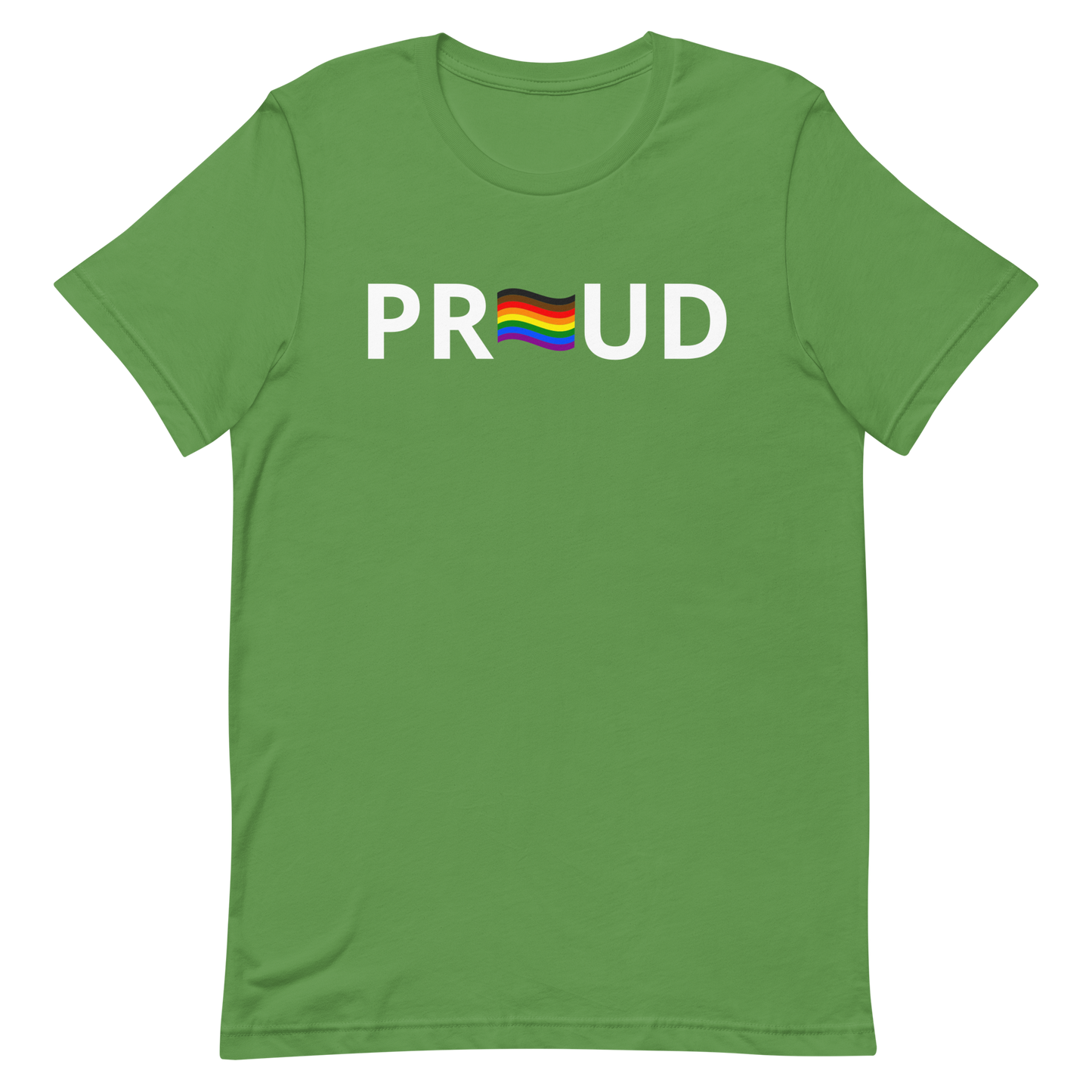 LGBTQ Pride T-Shirt - 8 Stripe "Proud" Leaf Pride unisex-staple-t-shirt-leaf-front-6312c7714ea15