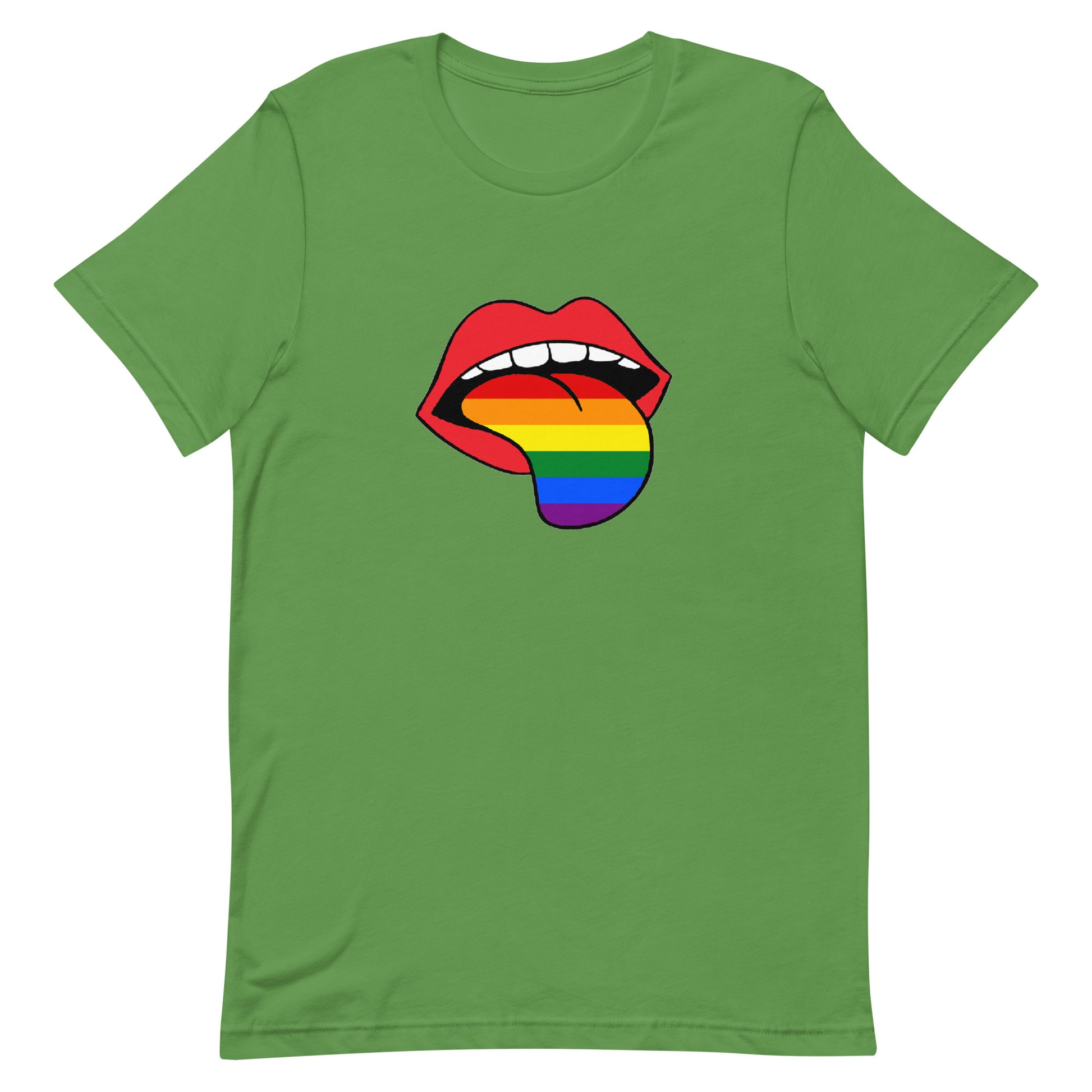 LGBTQ Pride T-Shirt - Rainbow Tongue Leaf Pride unisex-staple-t-shirt-leaf-front-63b899c73228e